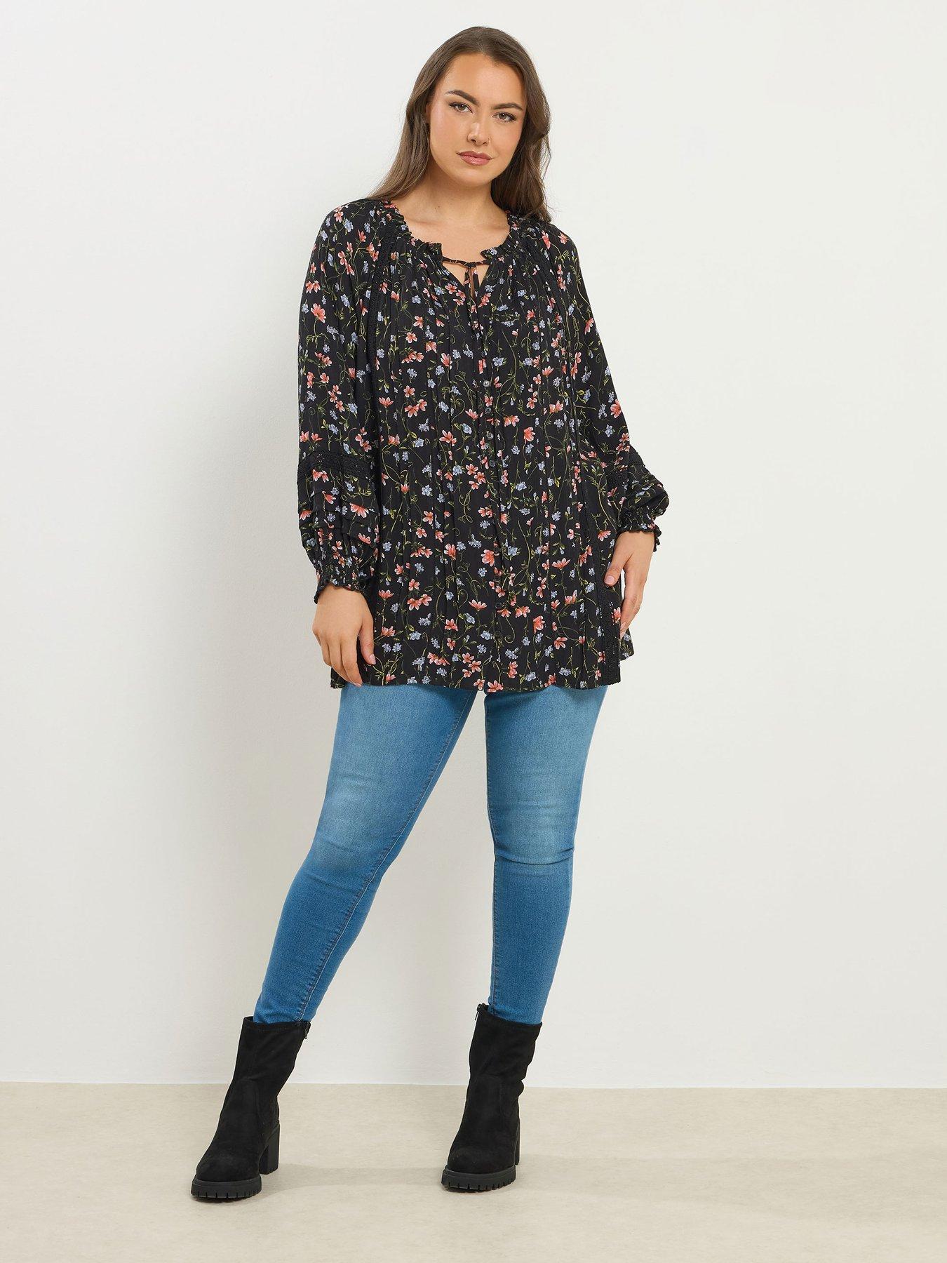 Image 3 of 4 of Yours Curve Gypsy Pintuck Top