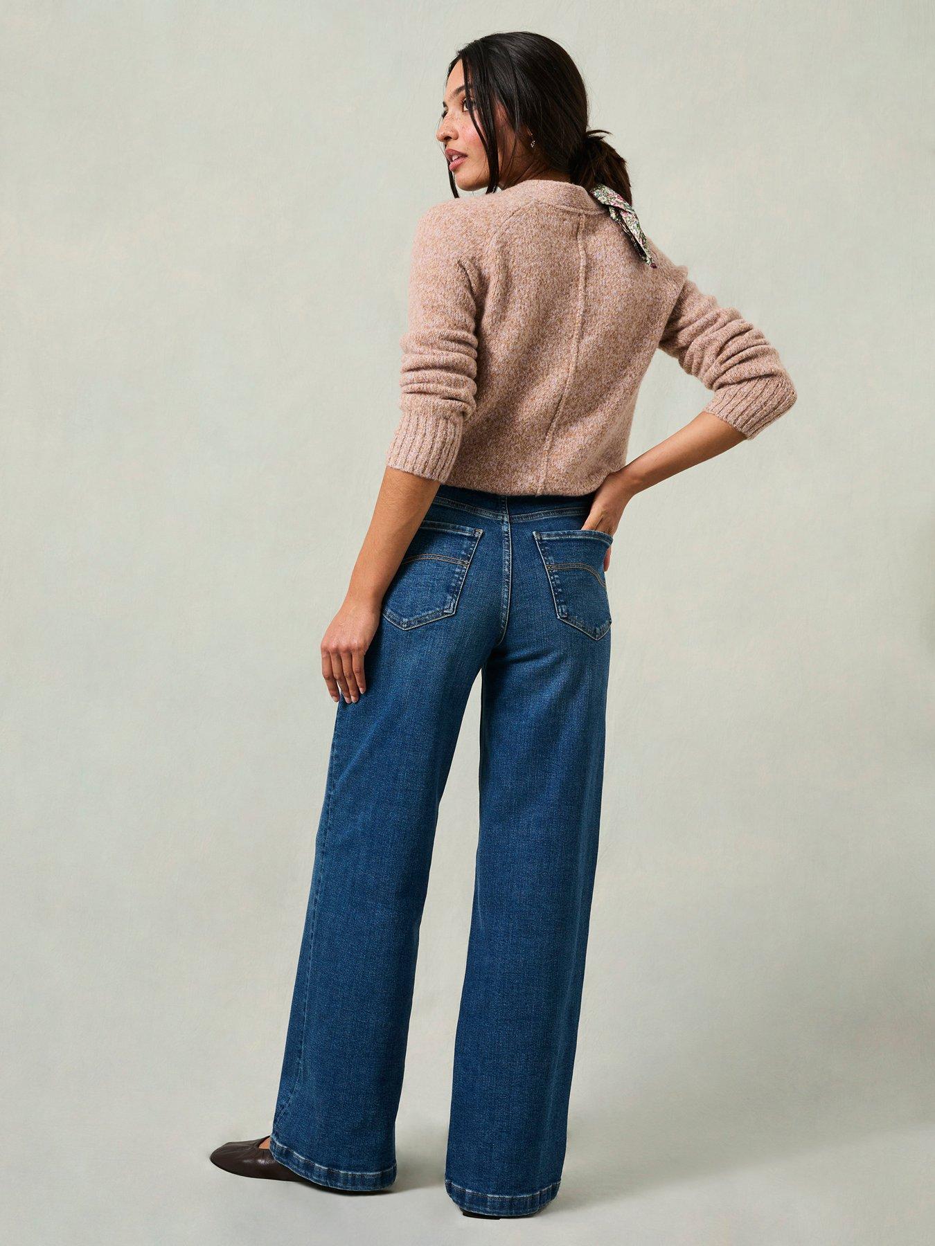  image of fatface-welling-wide-leg-jeans-indigo-blue