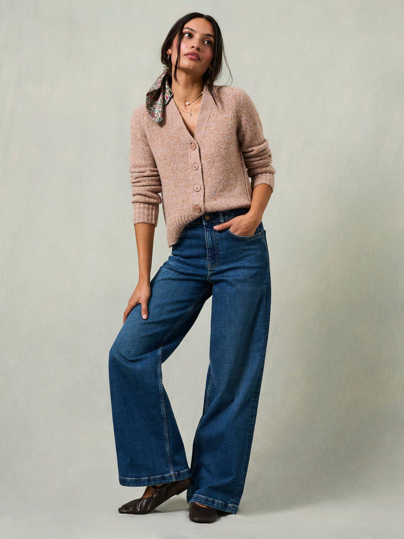  image of fatface-welling-wide-leg-jeans-indigo-blue