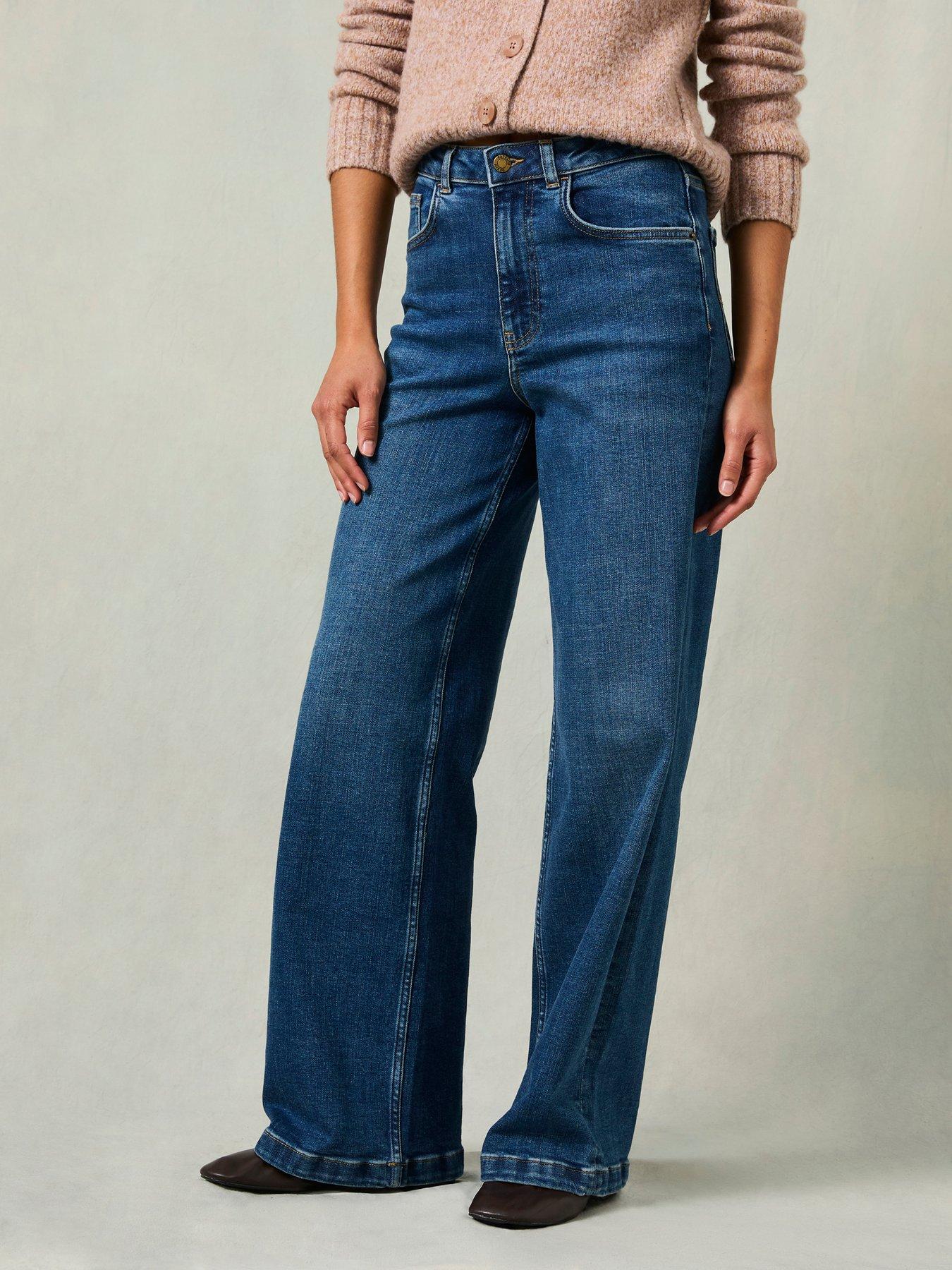  image of fatface-welling-wide-leg-jeans-indigo-blue