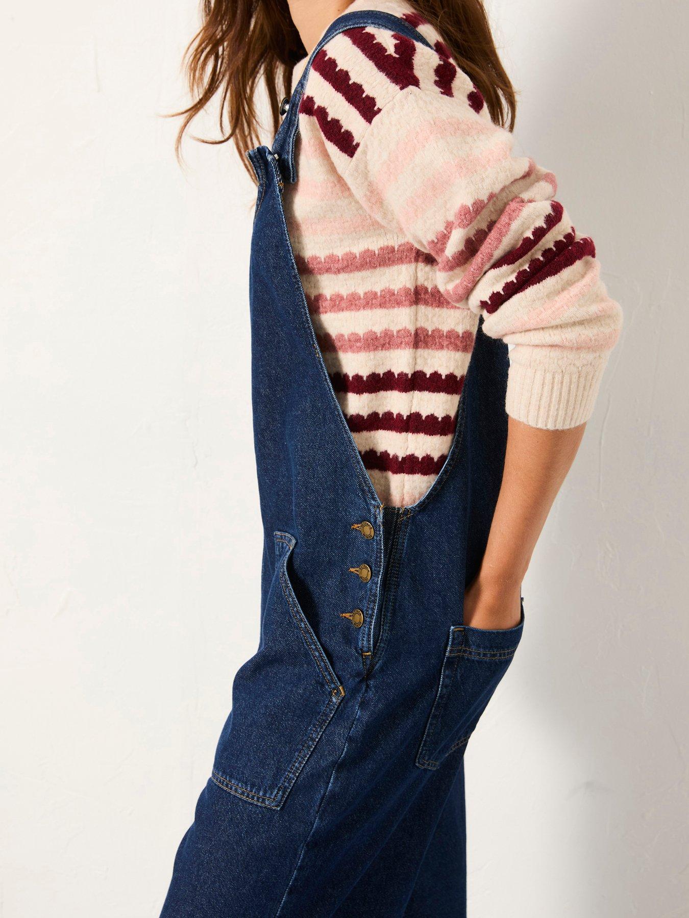  image of fatface-raffles-denim-dungarees-blue