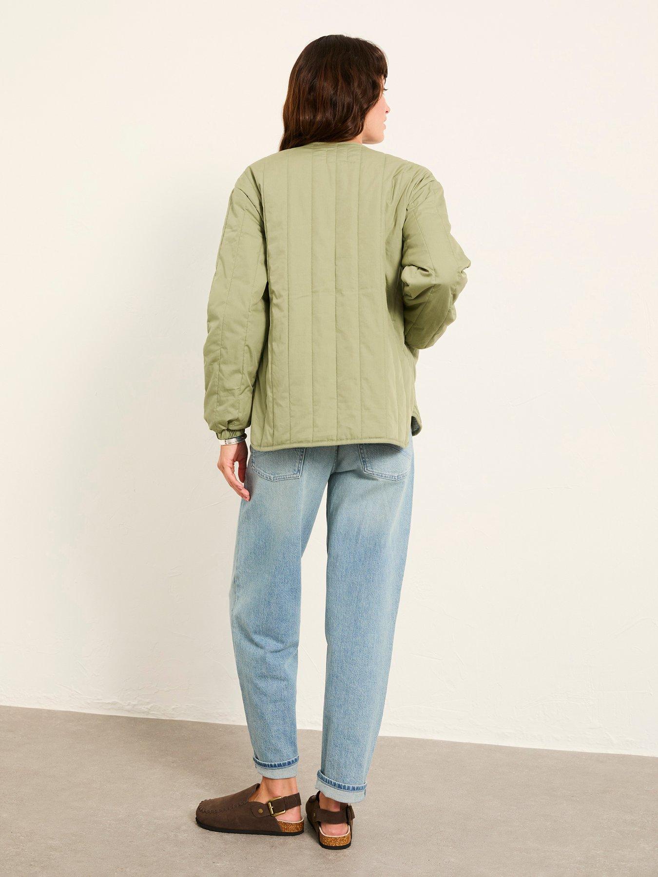  image of fatface-raya-quilted-jacket-sage-green