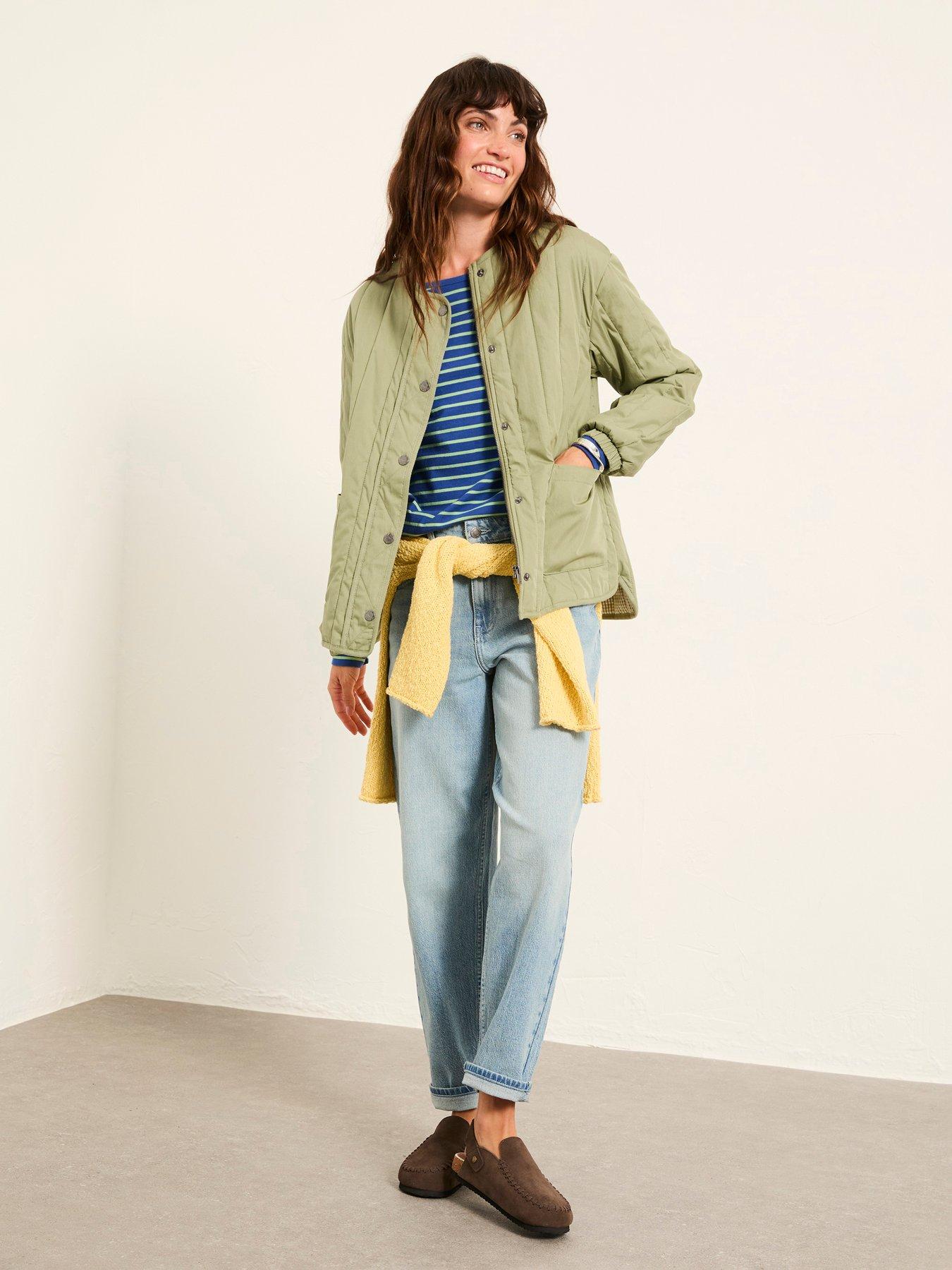  image of fatface-raya-quilted-jacket-sage-green