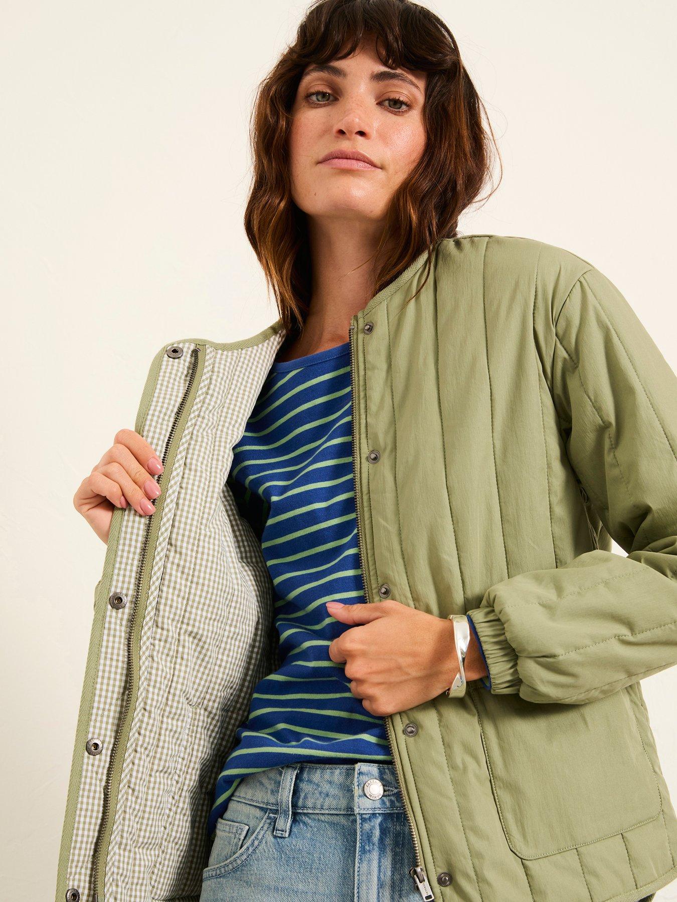  image of fatface-raya-quilted-jacket-sage-green