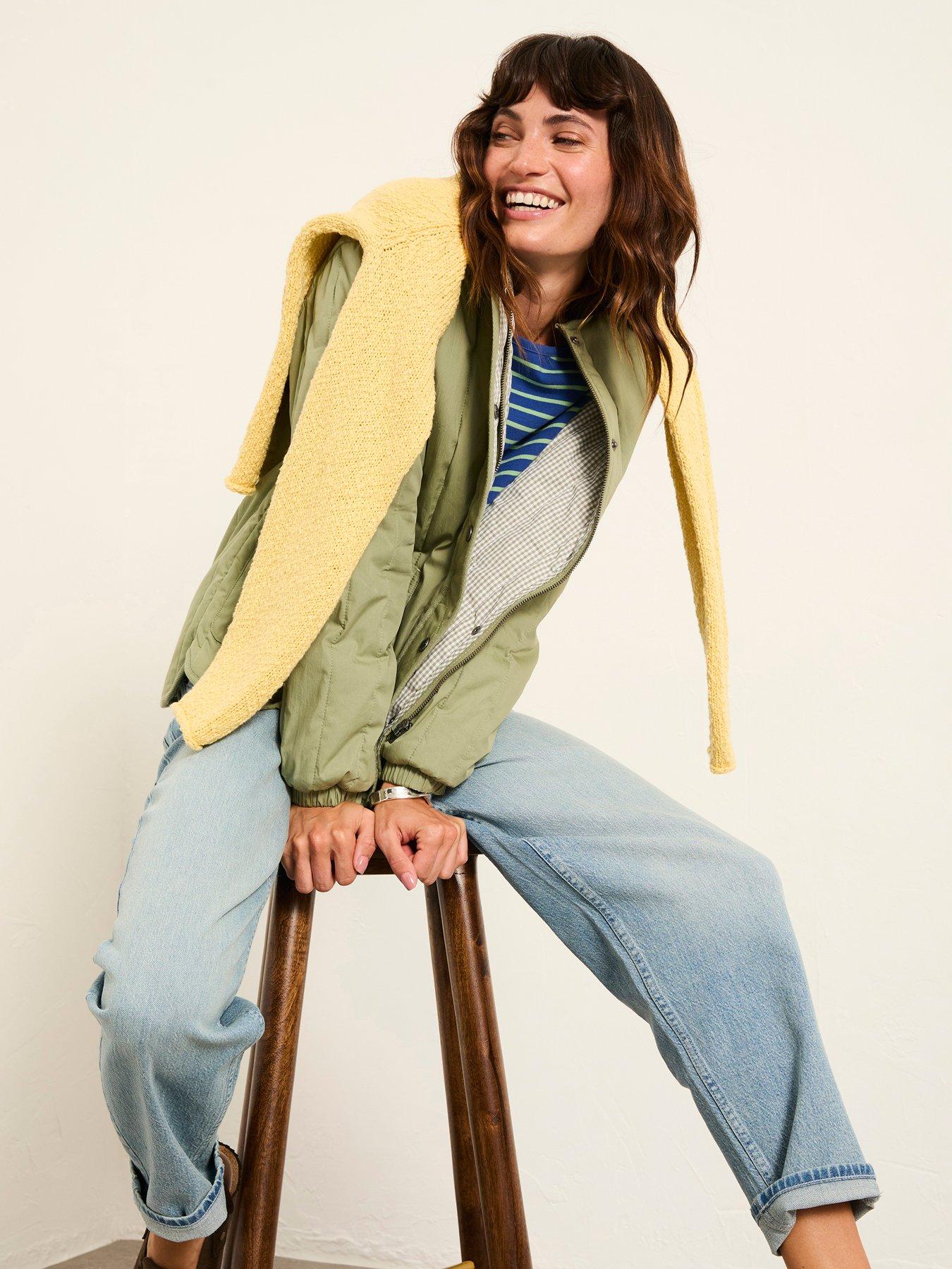  image of fatface-raya-quilted-jacket-sage-green