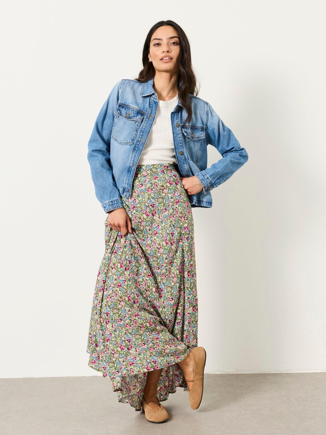  image of fatface-thea-denim-jacket-denim-vintage