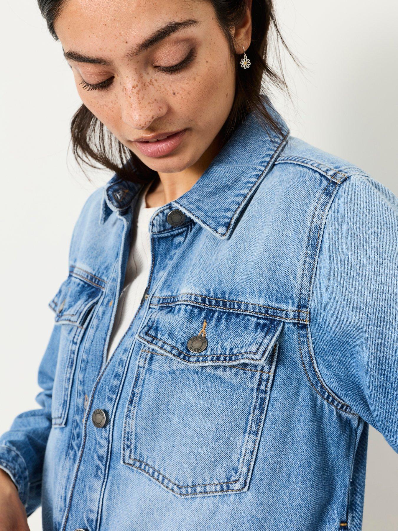  image of fatface-thea-denim-jacket-denim-vintage