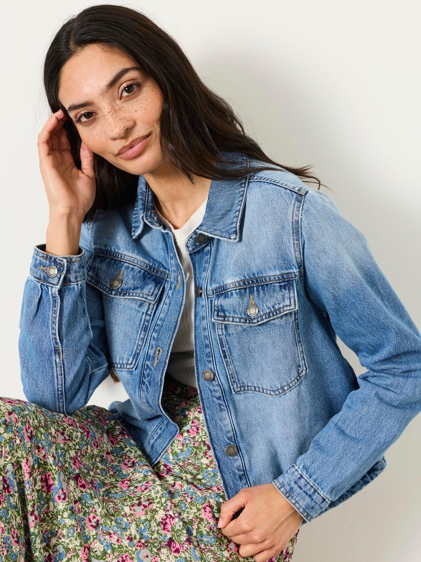  image of fatface-thea-denim-jacket-denim-vintage