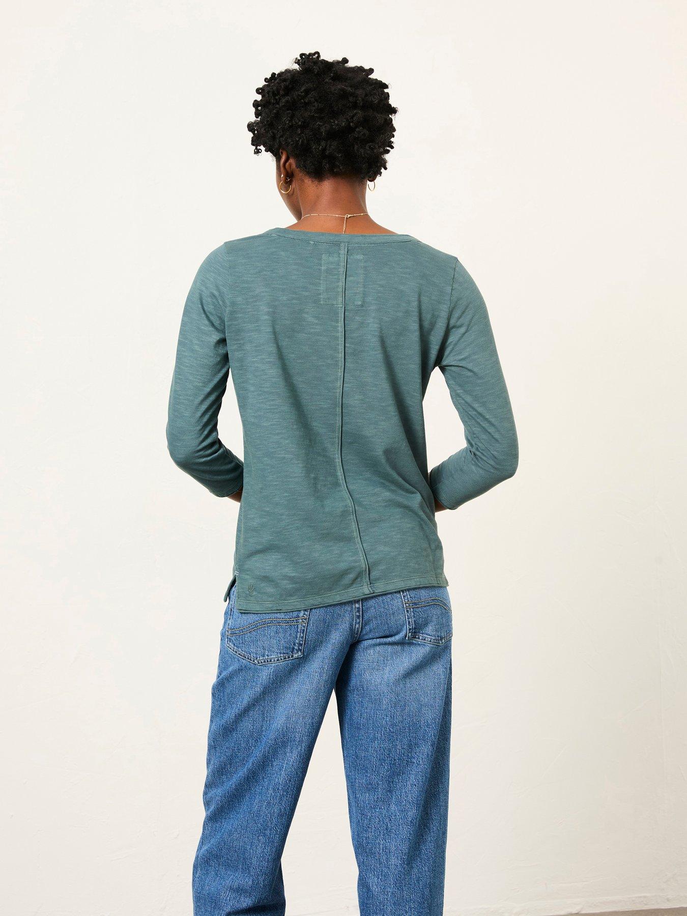  image of fatface-aster-3qtr-t-shirt-blue