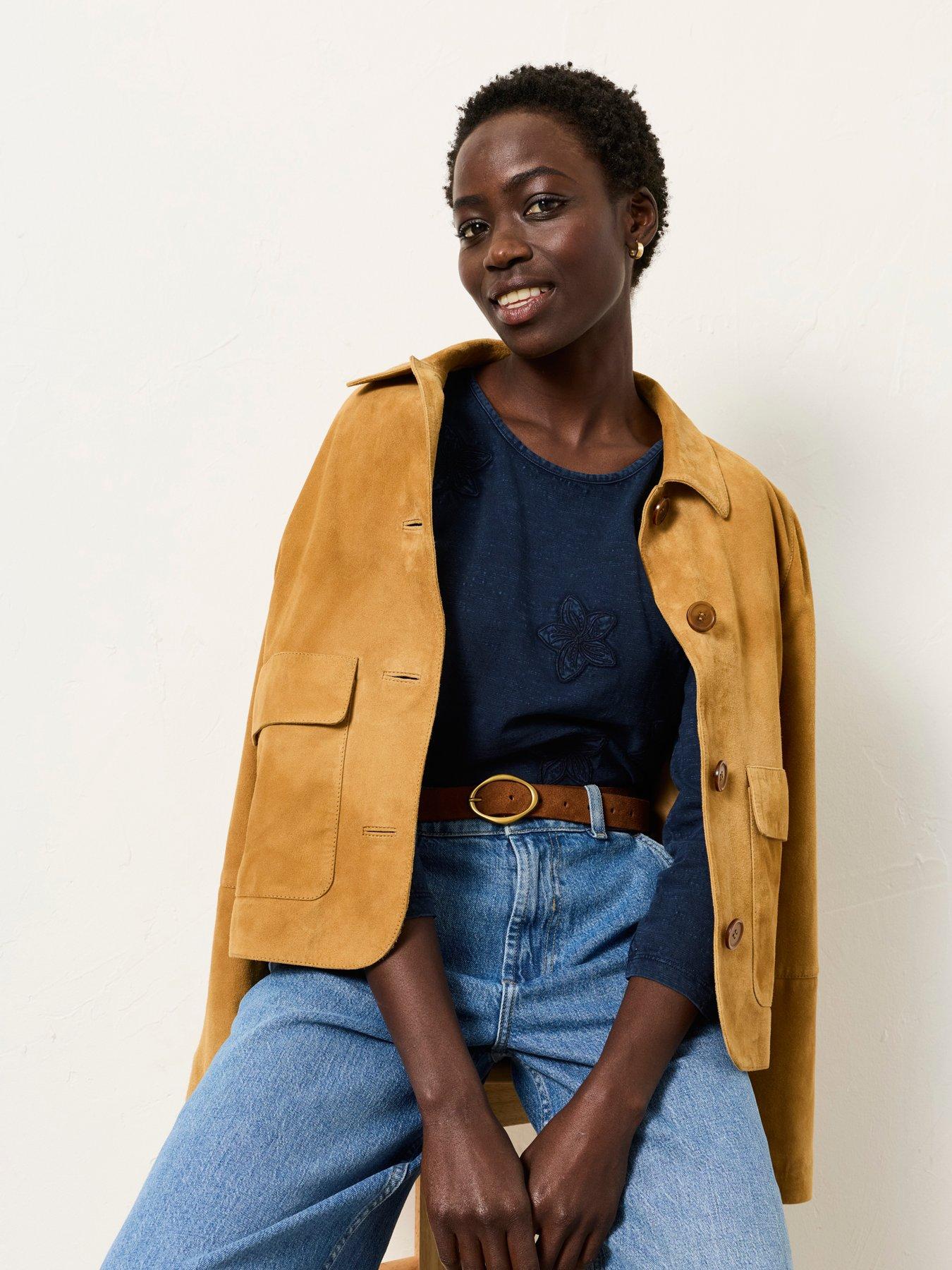 Image 3 of 7 of FatFace Natalie Flower Top - Denim Blue