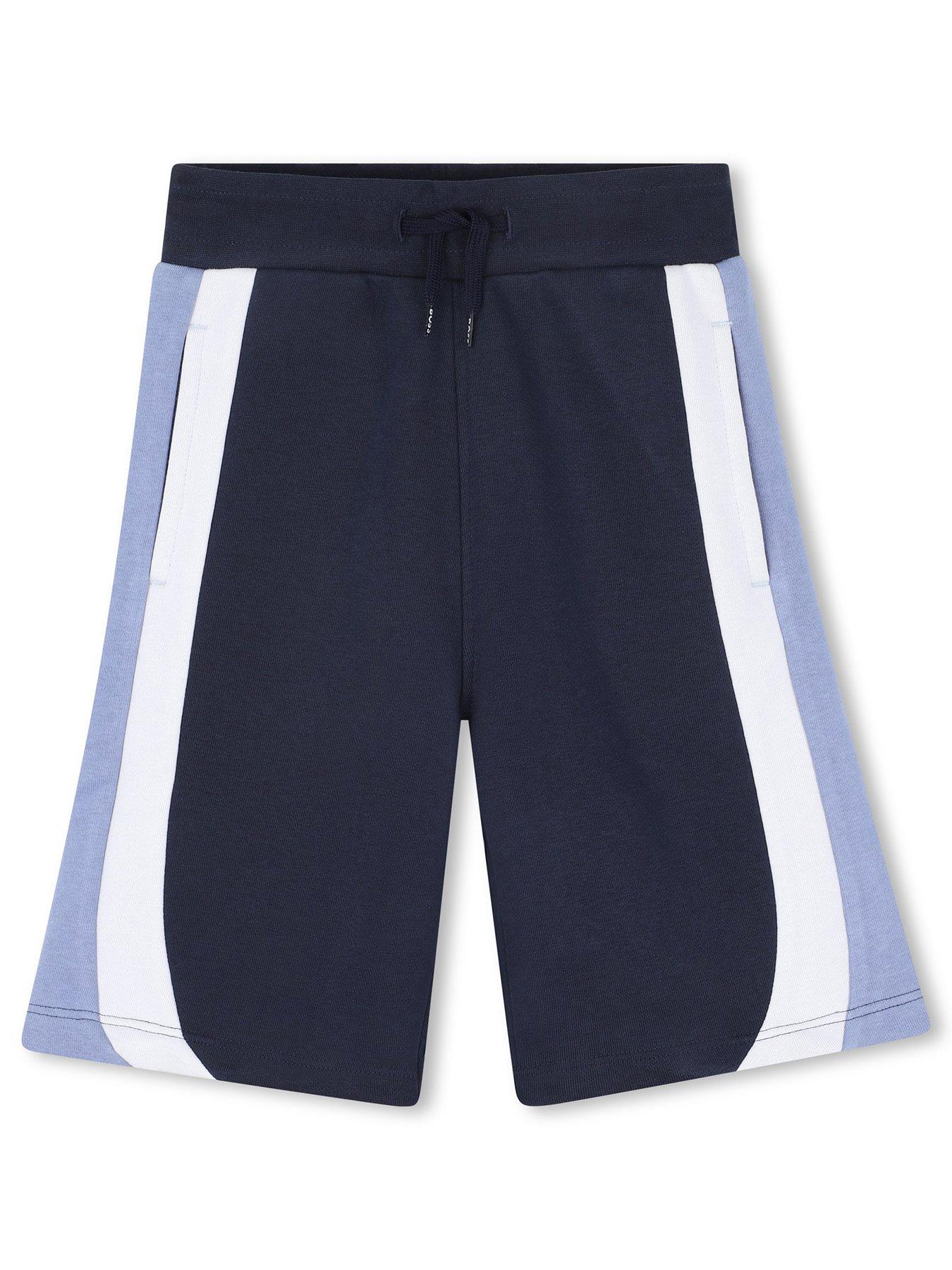 Image 2 of 4 of BOSS Boys Colour Block Shorts - Navy