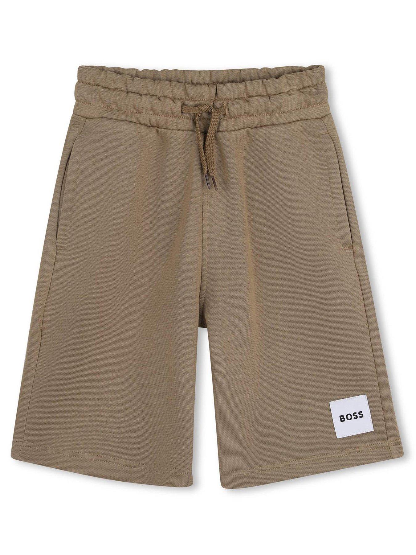  image of boss-boys-logo-shorts-beige