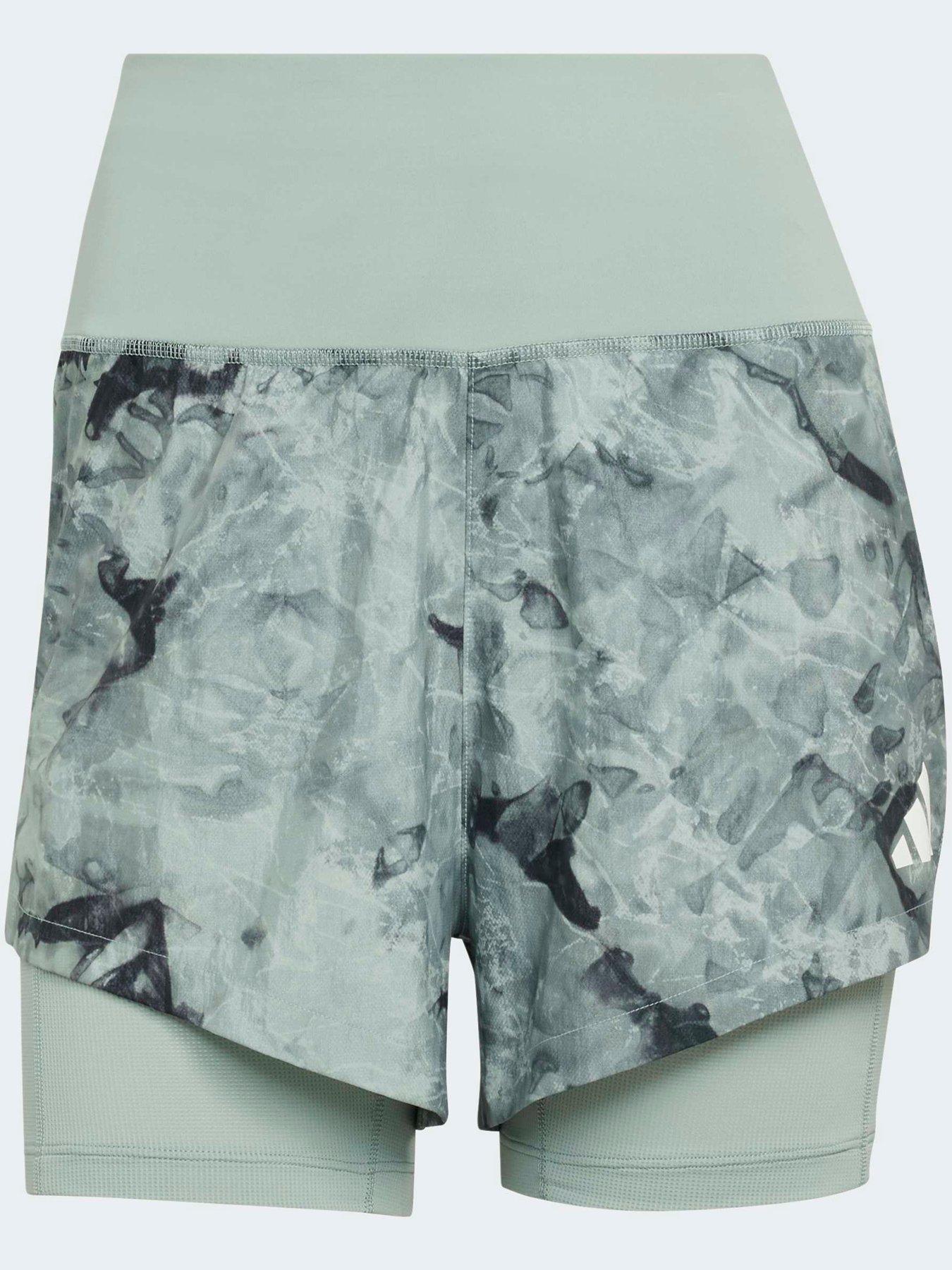 Image 7 of 7 of adidas Womens Running Melange Pack 2In1 Shorts - Green
