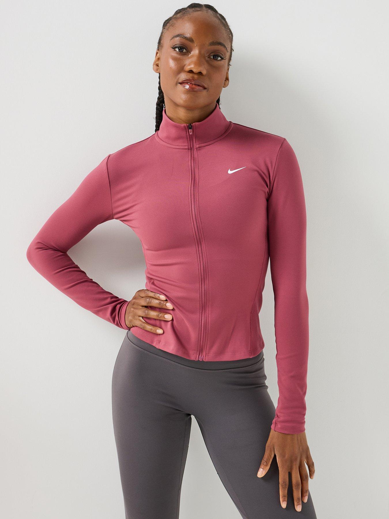 Nike Womens One Fitted Dri-Fit Full Zip Jacket - Pink