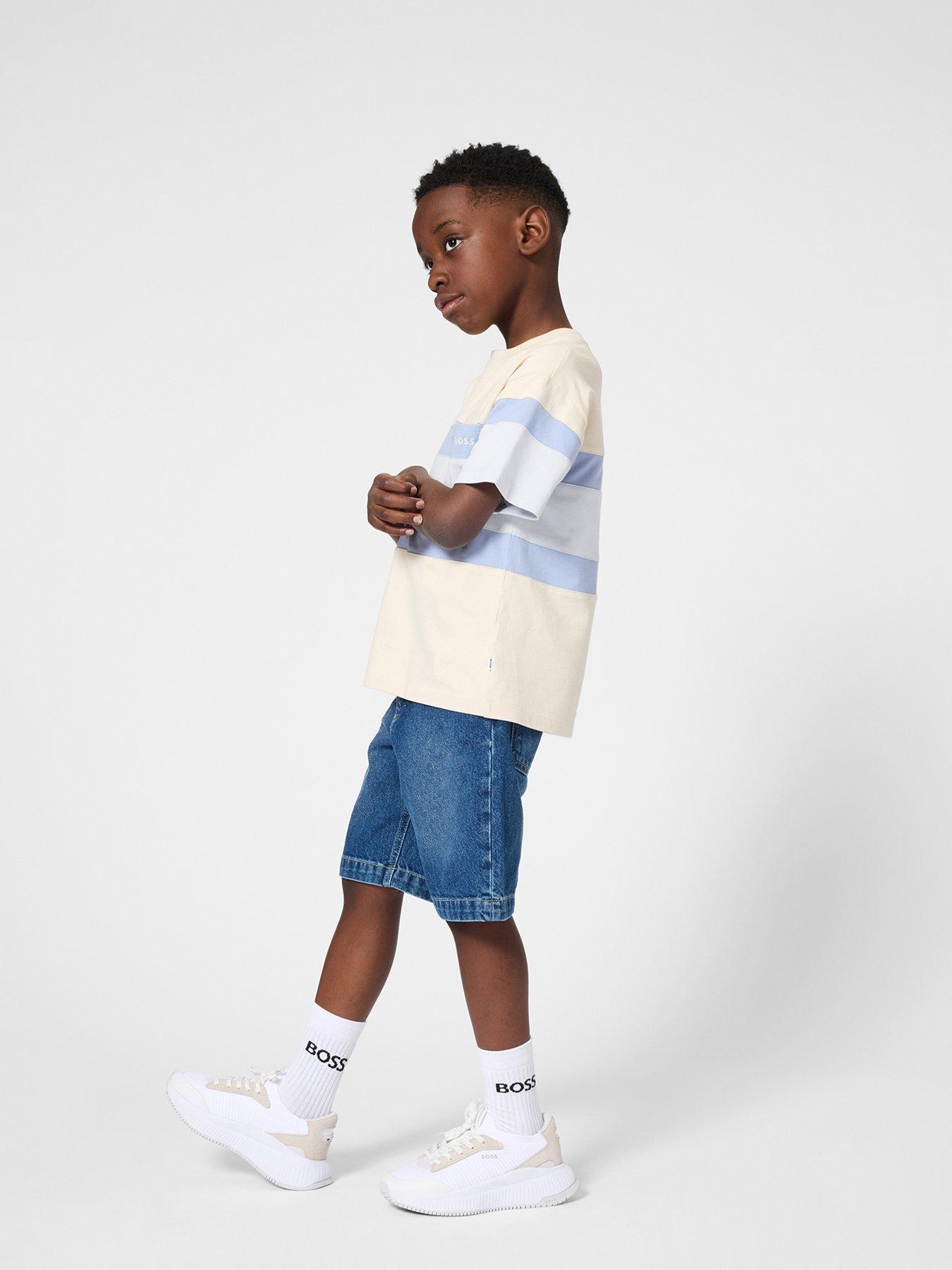 BOSS Boys Block Stripe Short Sleeve T-shirt - Multi