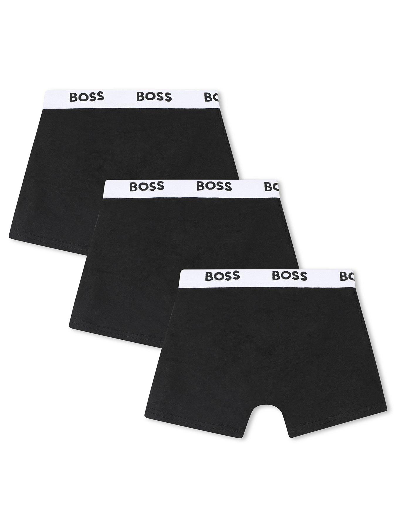 Image 3 of 4 of BOSS Boys 3 Pack Boxer Shorts - Black
