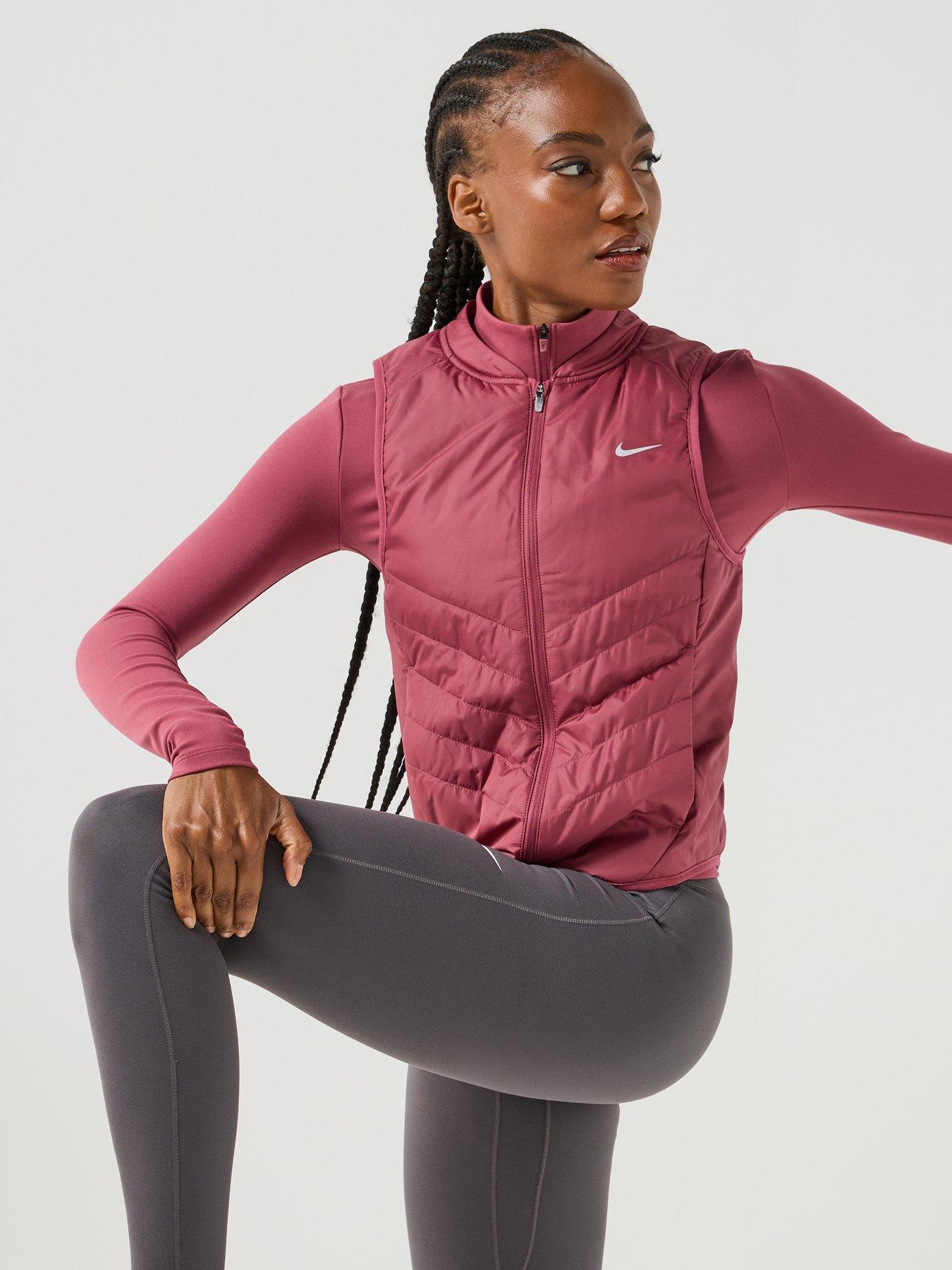 Image 4 of 7 of Nike Womens Tempo Warm Running Gilet - Pink Smoke
