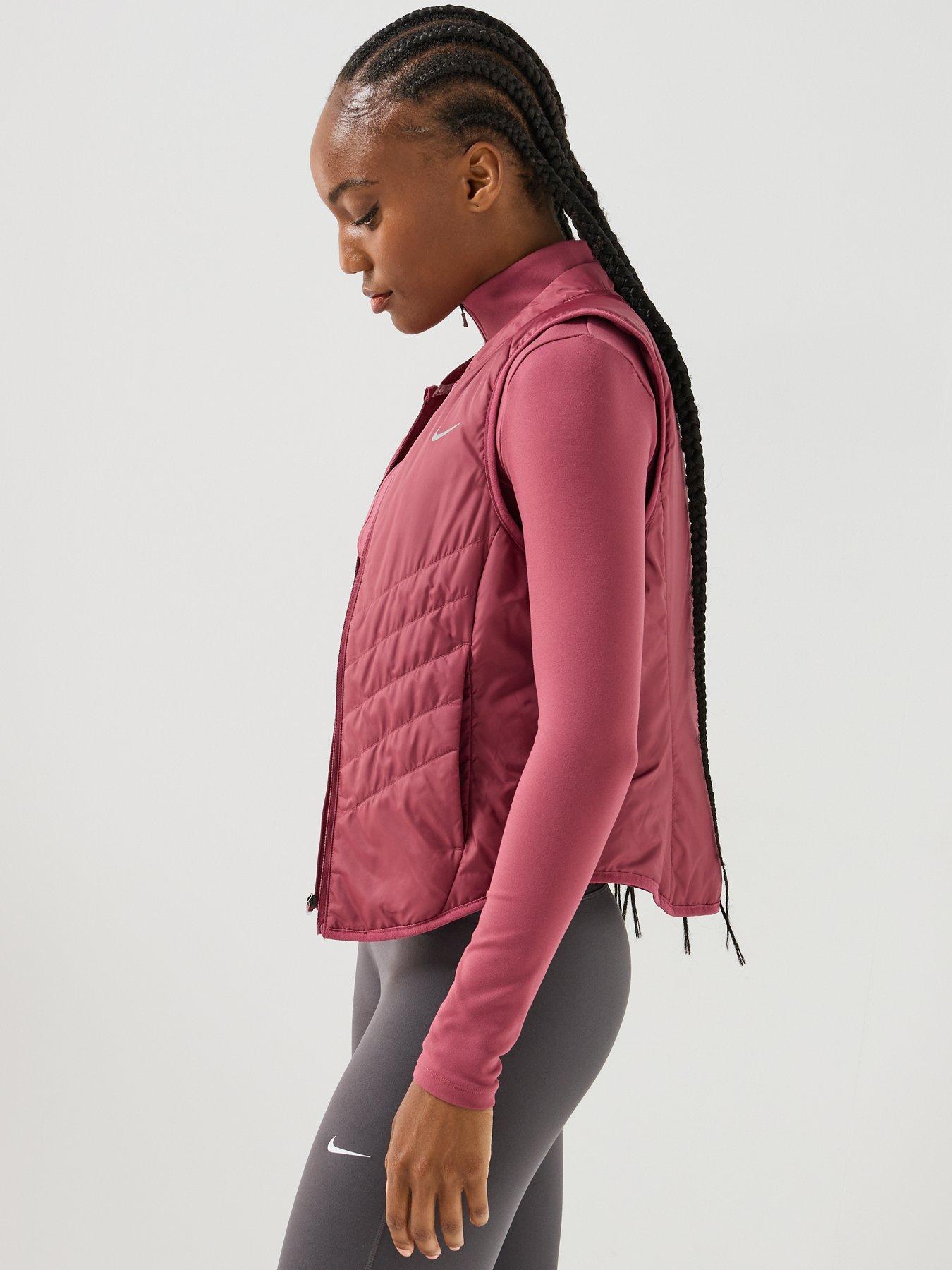Image 5 of 7 of Nike Womens Tempo Warm Running Gilet - Pink Smoke