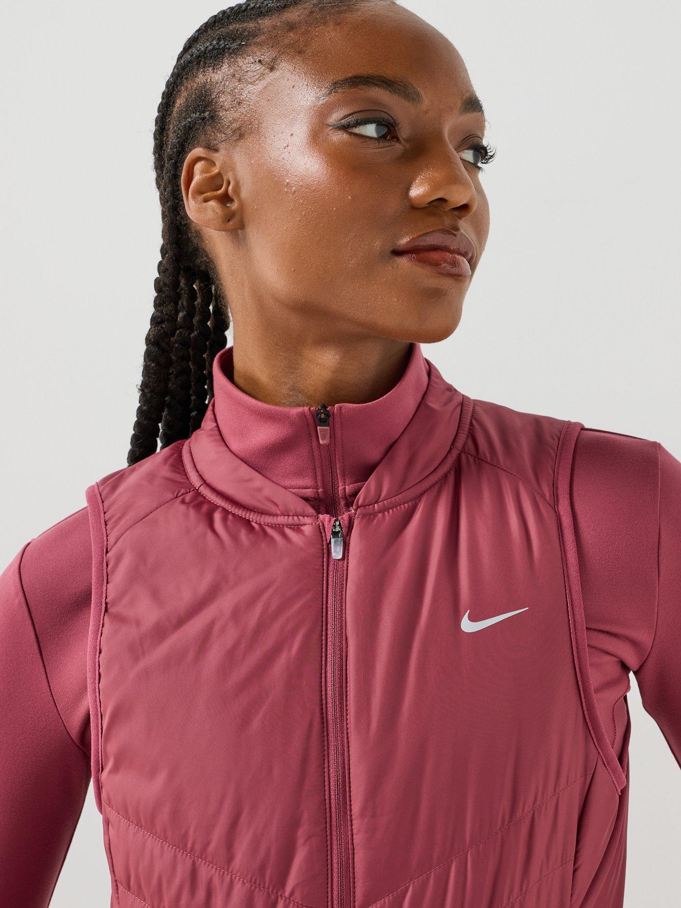 Image 6 of 7 of Nike Womens Tempo Warm Running Gilet - Pink Smoke