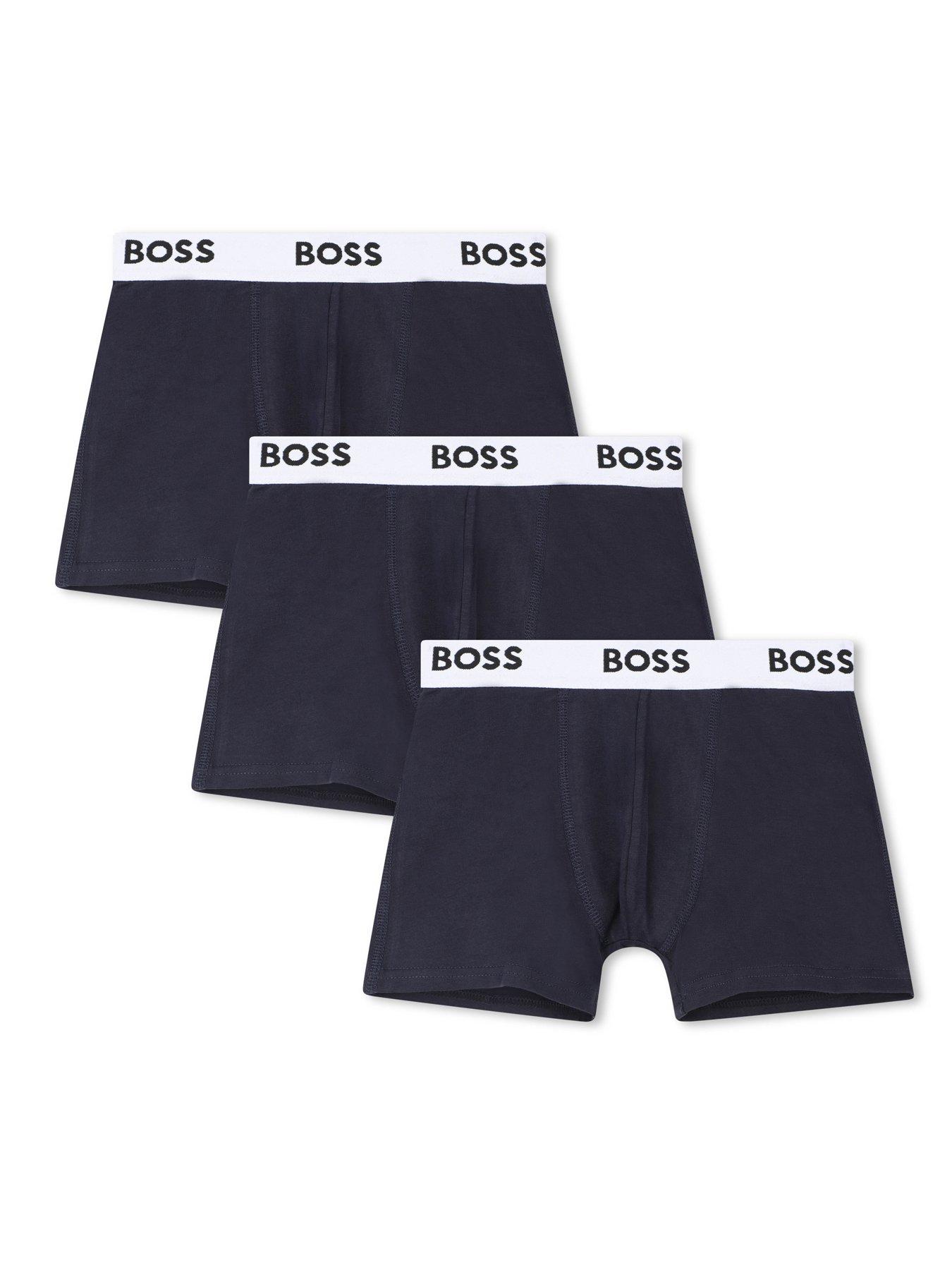 BOSS Boys 3 Pack Boxer Shorts - Navy
