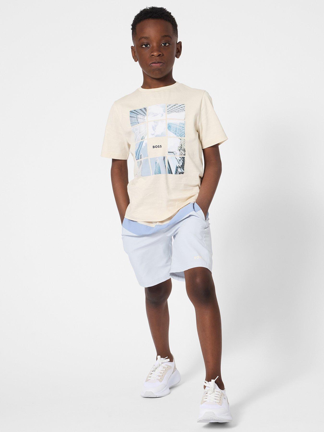 Image 1 of 4 of BOSS Boys Block Stripe Swim Shorts - Multi