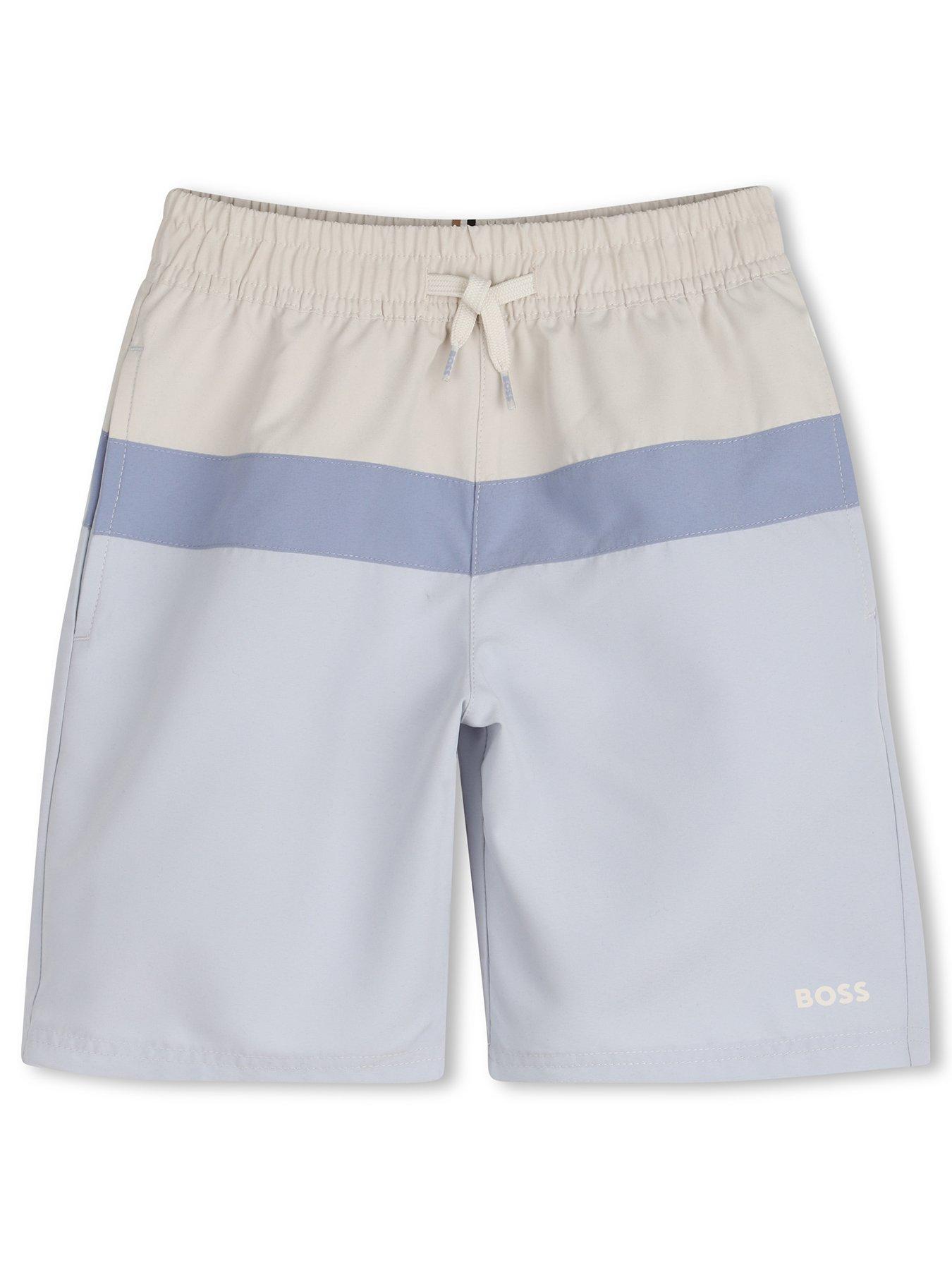 Image 2 of 4 of BOSS Boys Block Stripe Swim Shorts - Multi