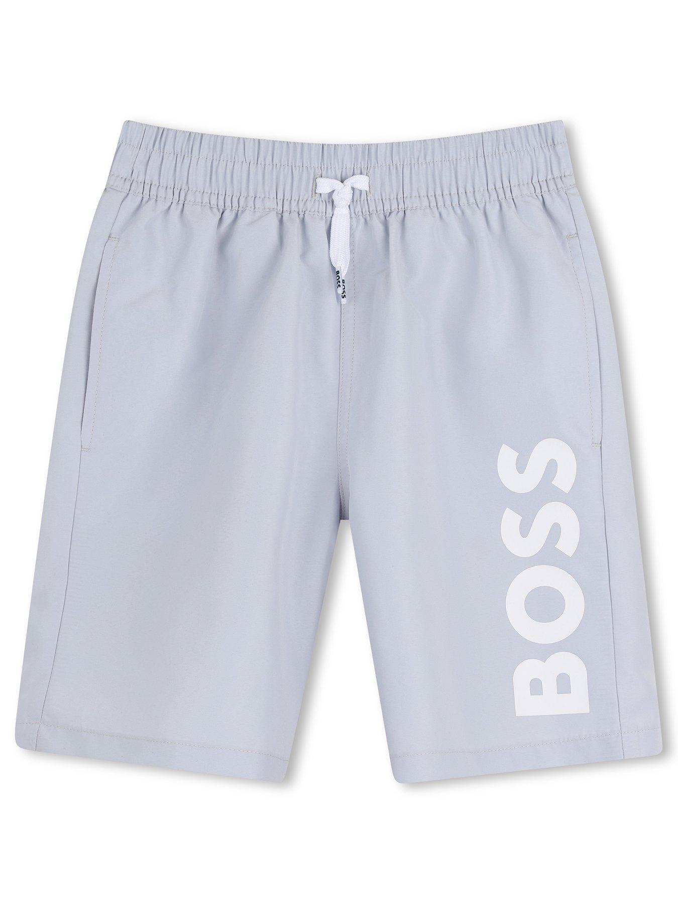 BOSS Boys Logo Swim Shorts - Light Blue