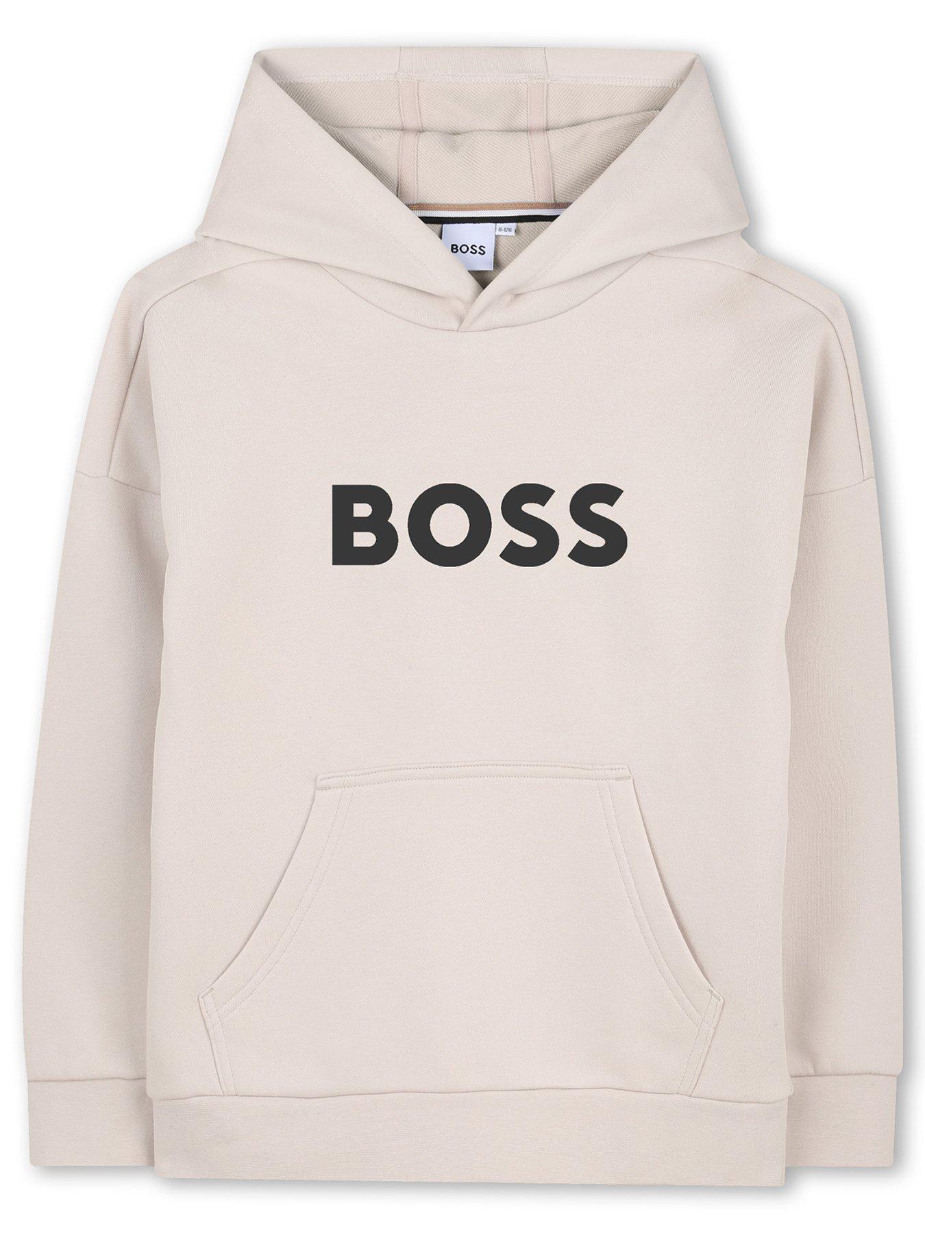 BOSS Boys Logo Hoodie - Ivory