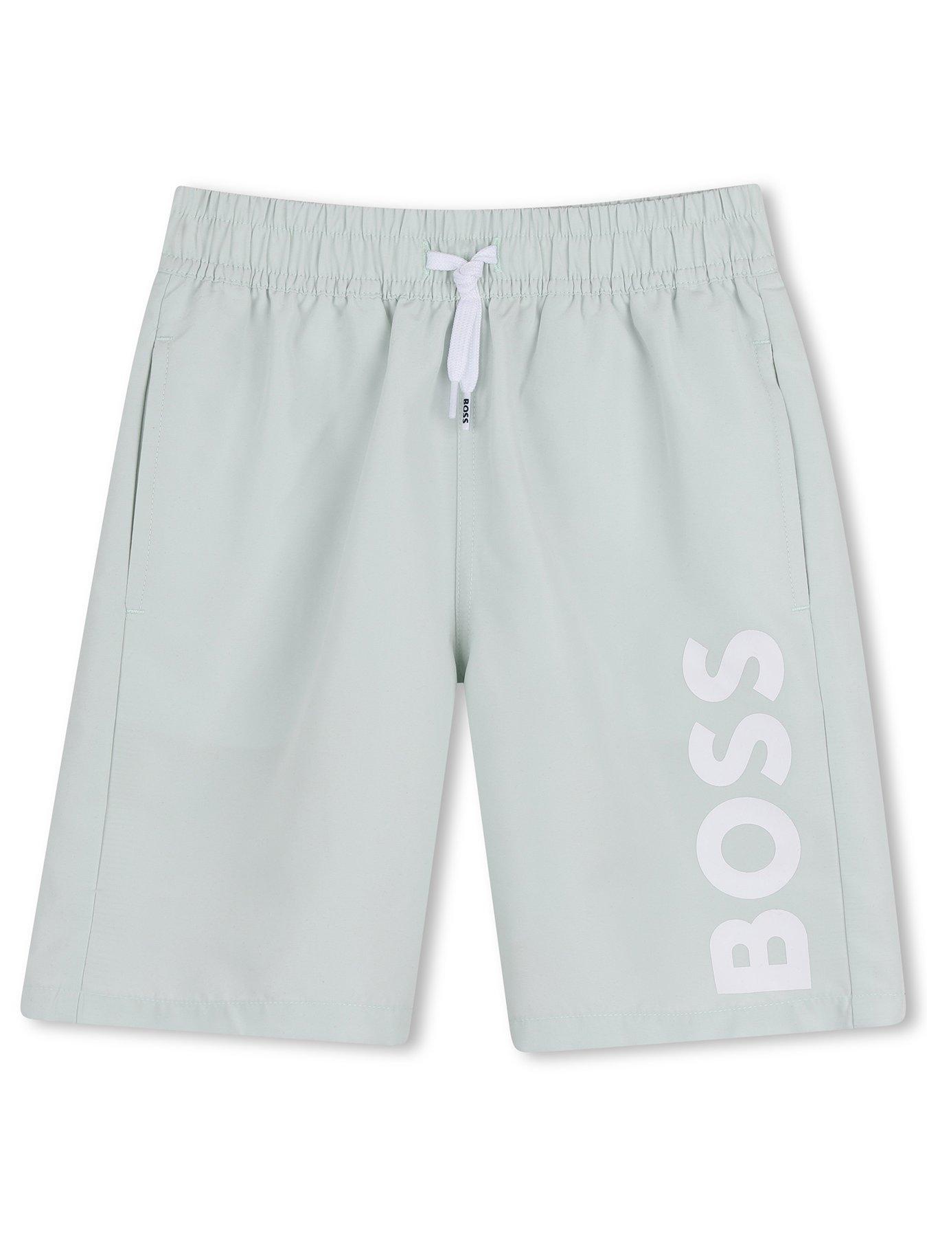 BOSS Boys Logo Swim Shorts - Light Green