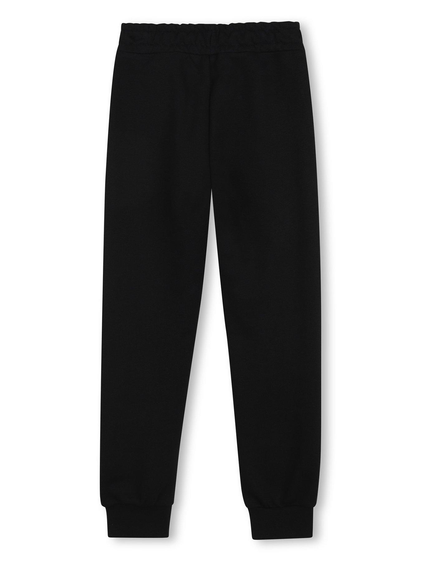 Image 2 of 3 of BOSS Boys Logo Jogging Bottoms - Black