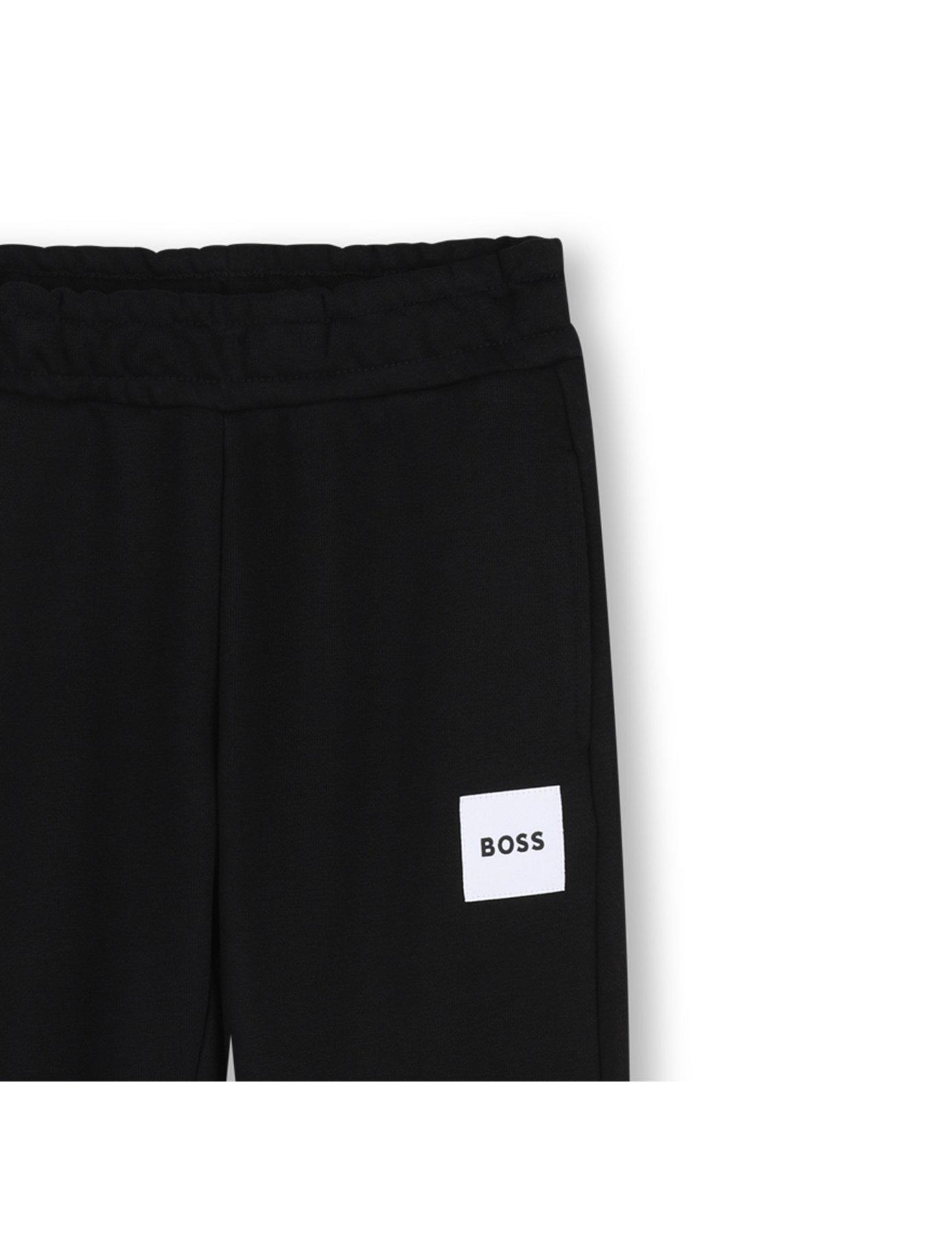 Image 3 of 3 of BOSS Boys Logo Jogging Bottoms - Black