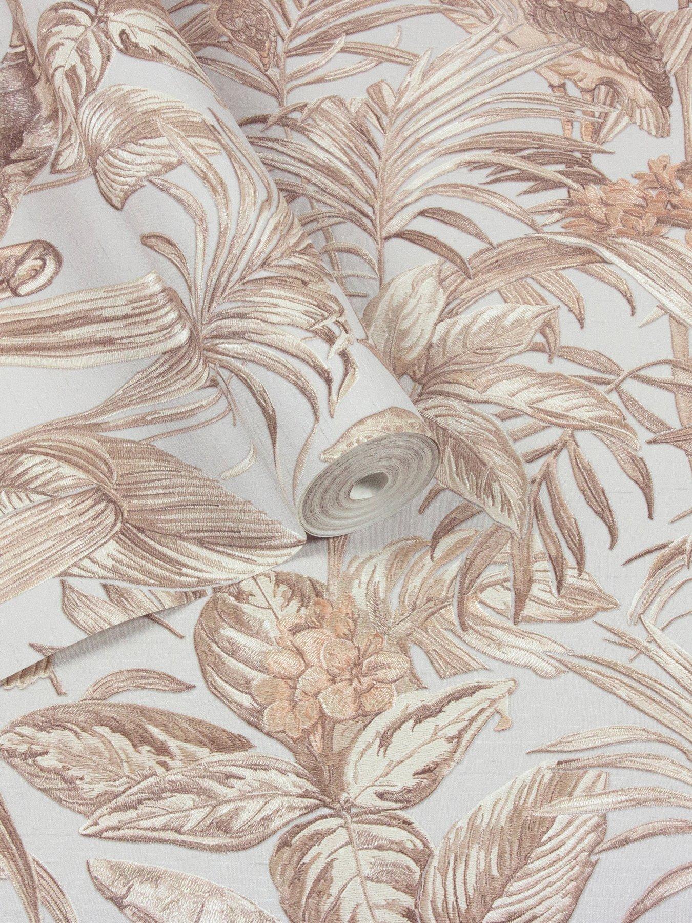 Image 2 of 4 of Design ID Did Bird Of Paradise Beige & Grey Wallpaper