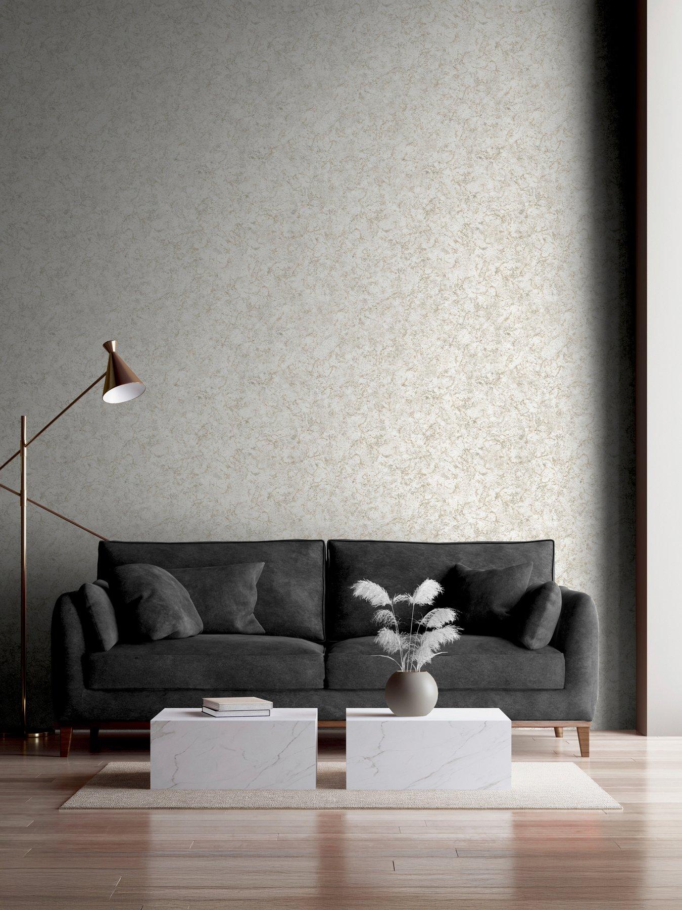 Image 4 of 7 of ARTHOUSE Textured Marble Ivory / Champagne Wallpaper