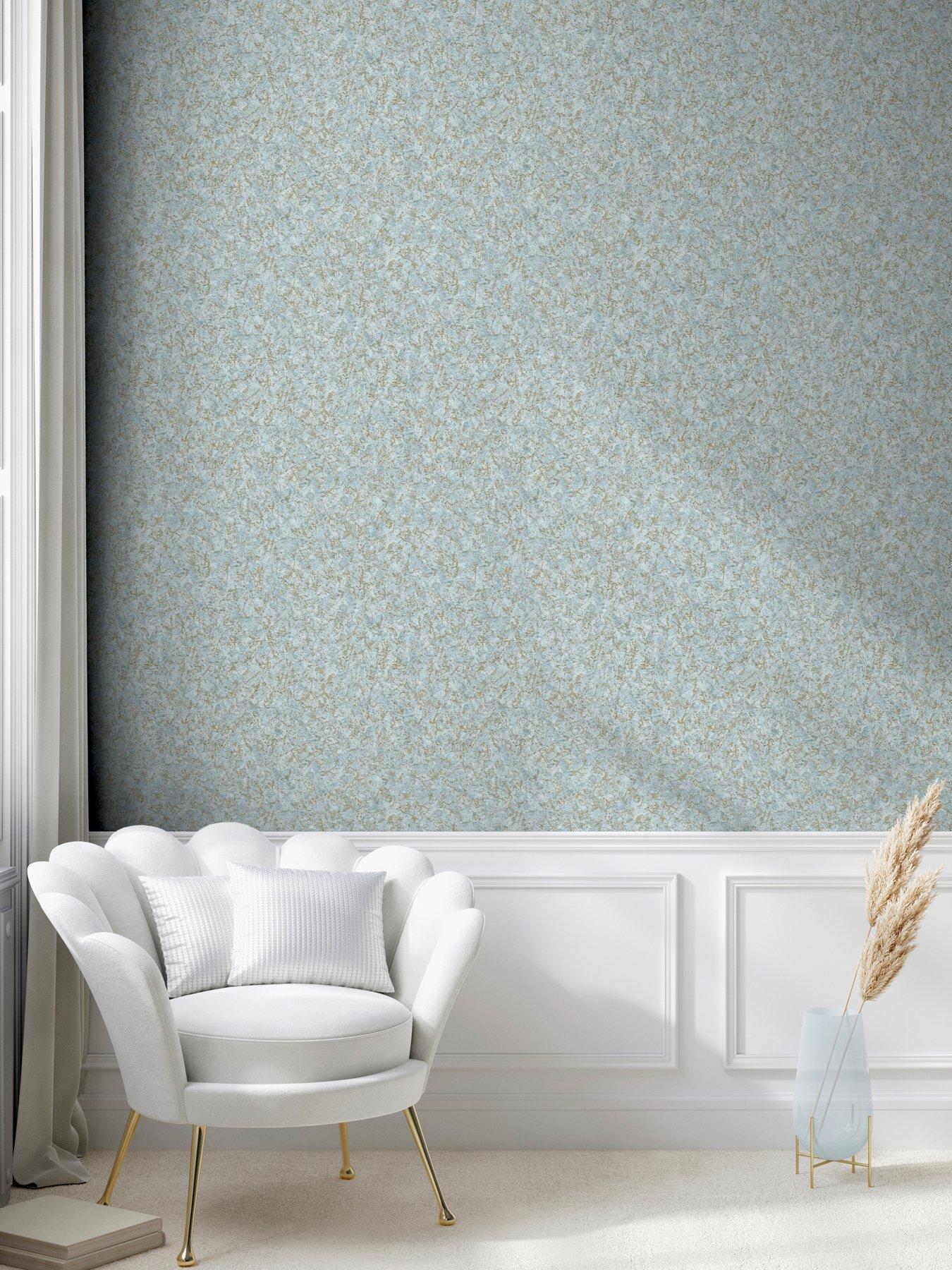 ARTHOUSE Textured Marble Soft Blue / Gold Wallpaper