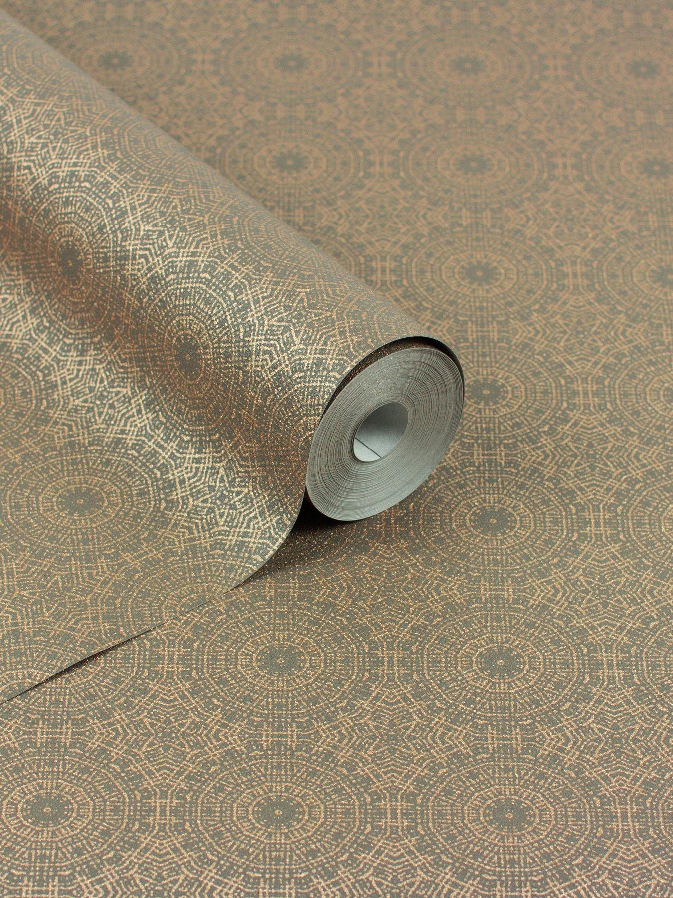  image of arthouse-symmetrical-chic-stone-and-gold-wallpaper