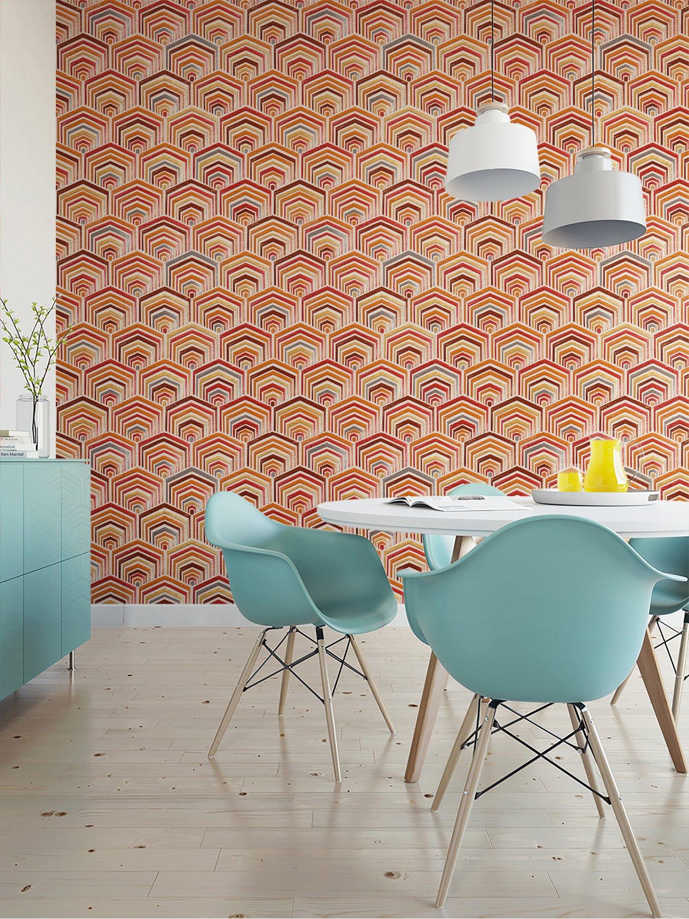 Image 1 of 4 of Design ID Did Embroidered Bedouin Silk Red Wallpaper