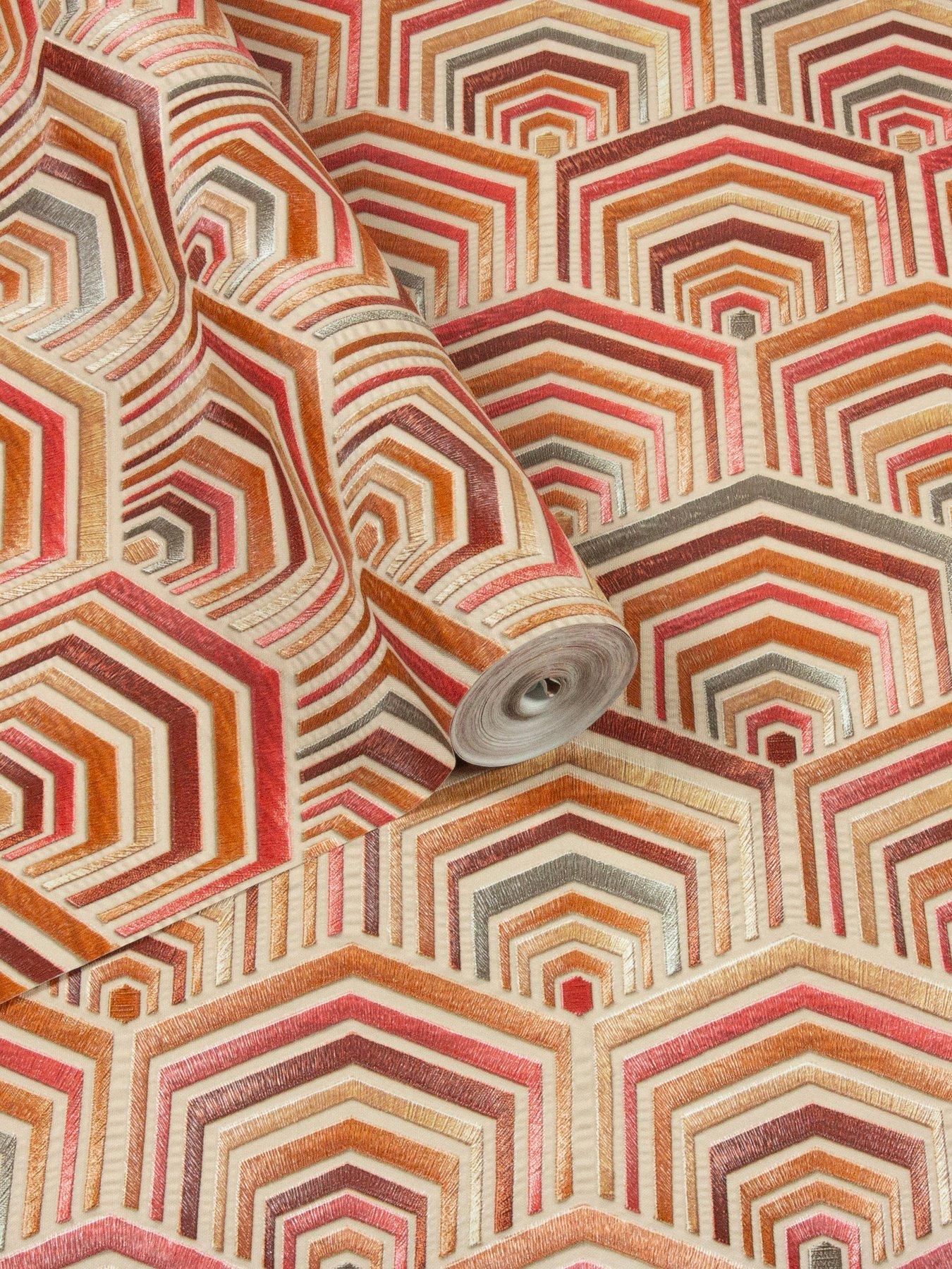 Image 2 of 4 of Design ID Did Embroidered Bedouin Silk Red Wallpaper