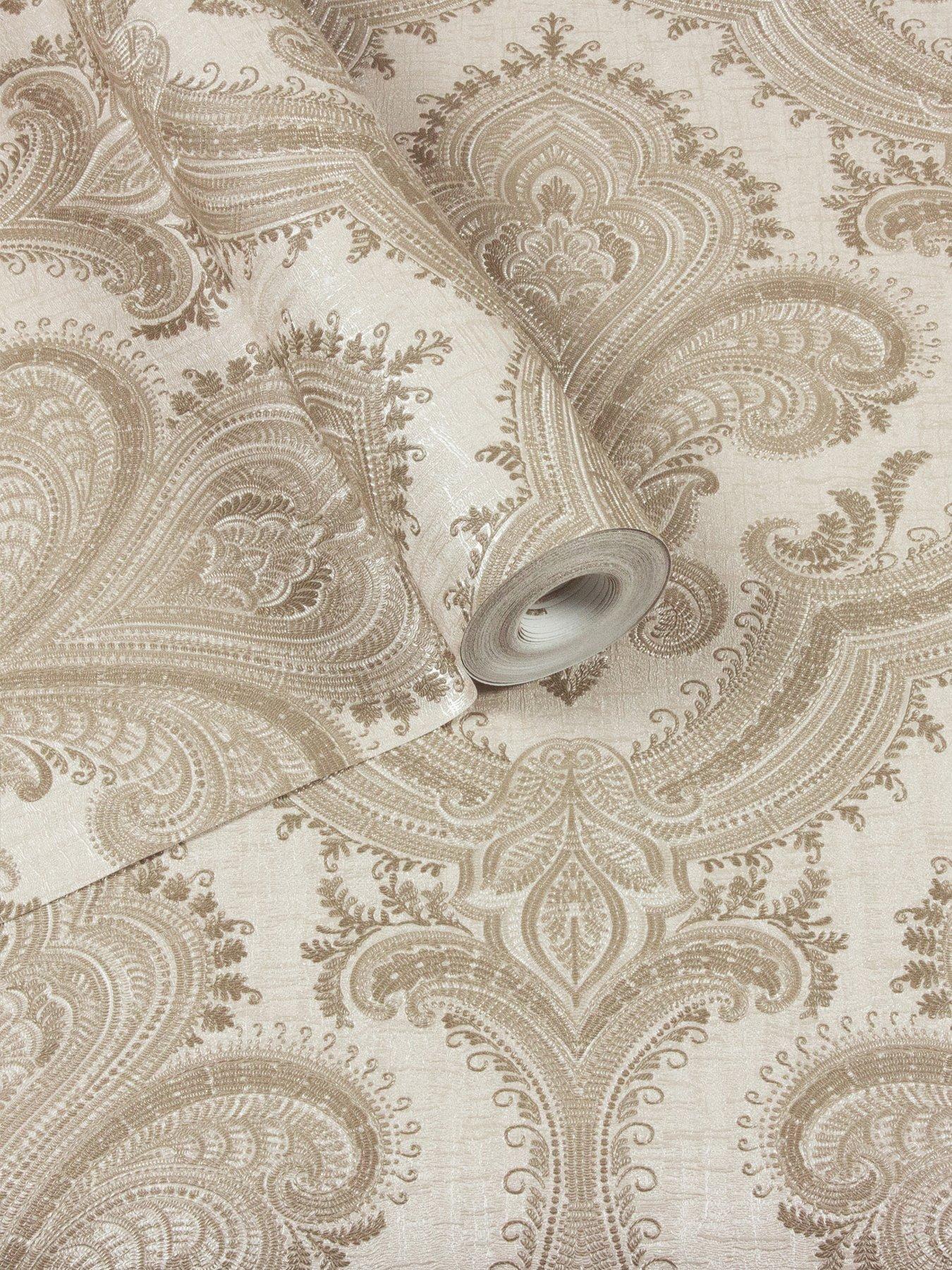  image of design-id-did-damask-taupe-wallpaper