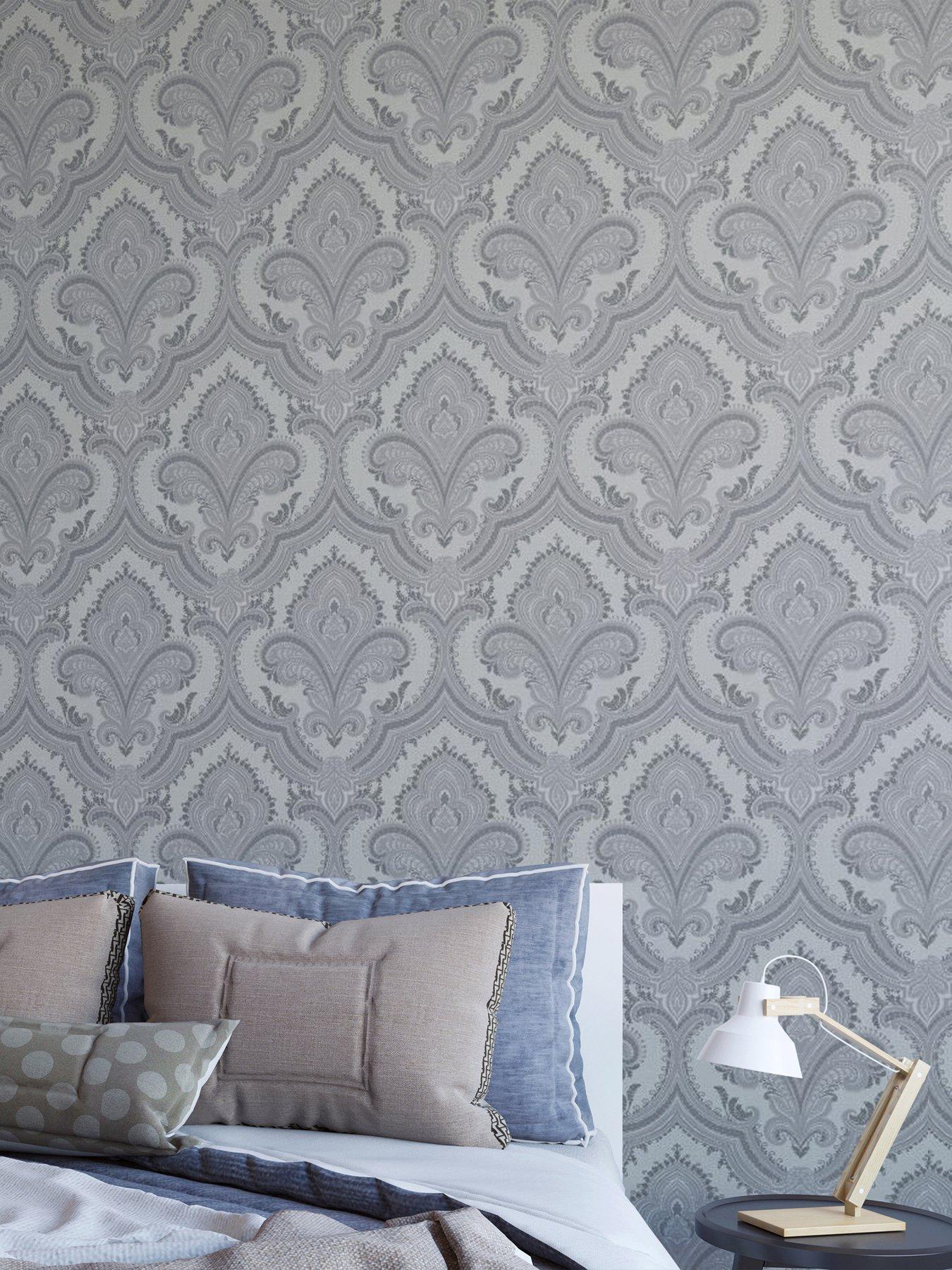  image of design-id-did-damask-grey-silver-wallpaper