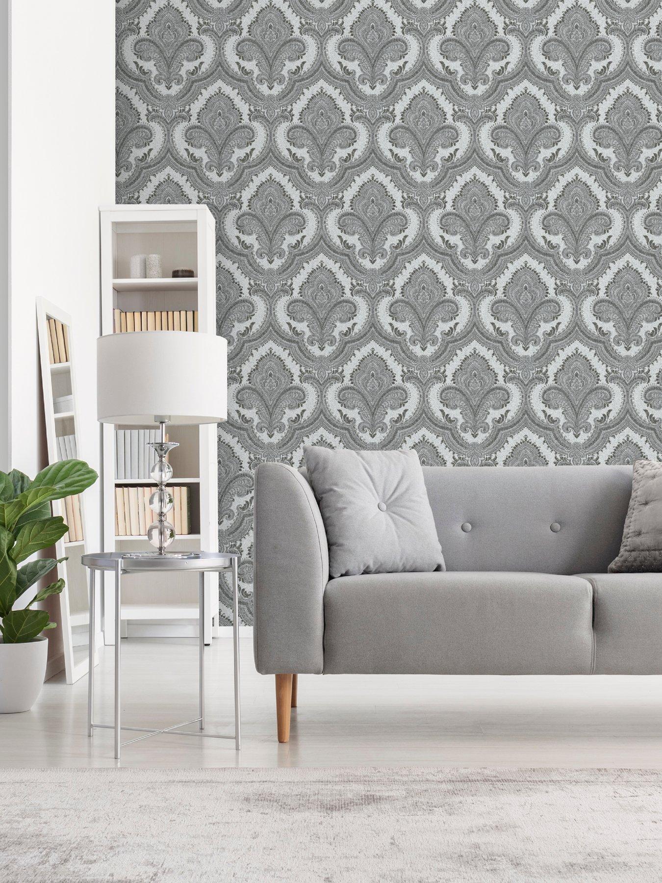  image of design-id-did-damask-grey-silver-wallpaper