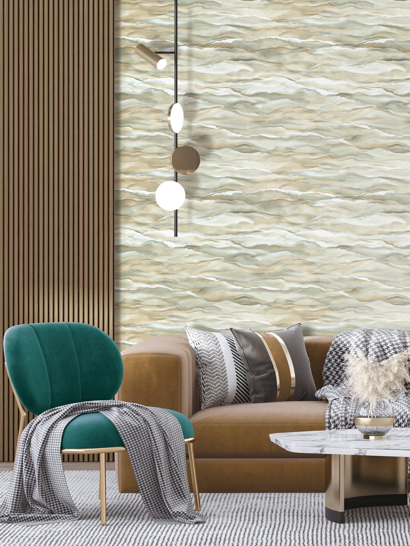 Design ID Did Desert Sands Green & Gold Wallpaper