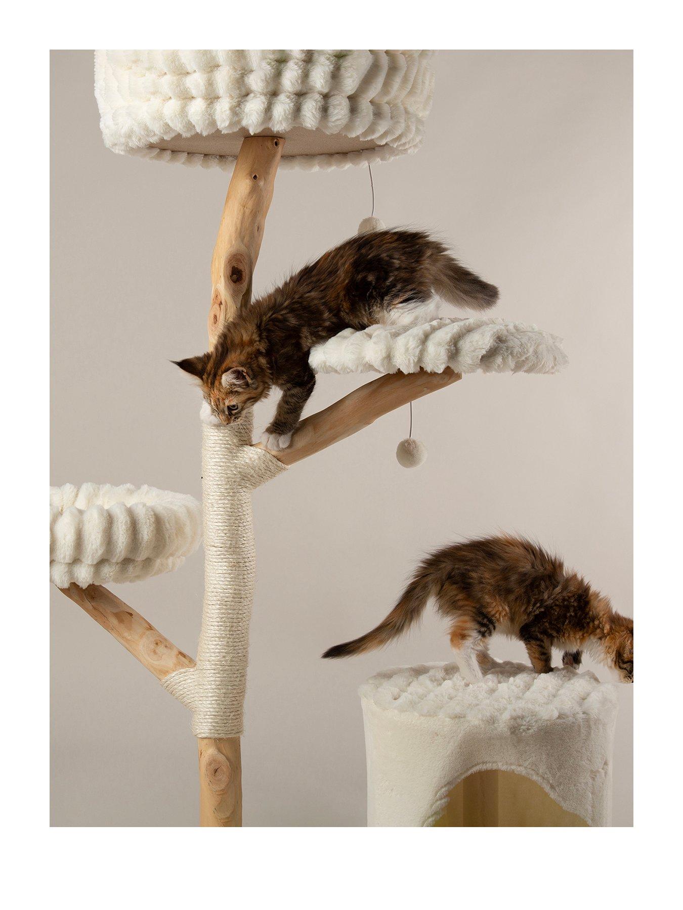 Image 2 of 7 of Scruffs Pyrenees Cat Scratching Tree - Cream