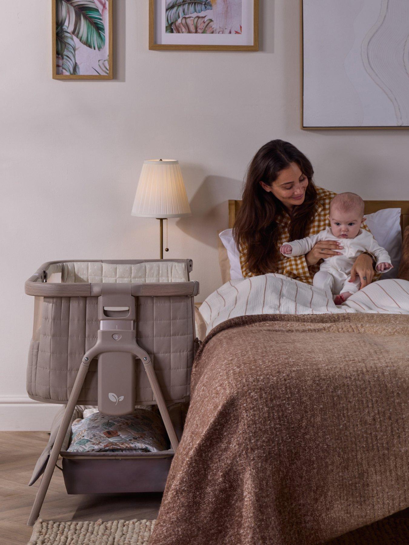  image of tutti-bambini-cozee-sense-bedside-crib-soft-walnutcocoa