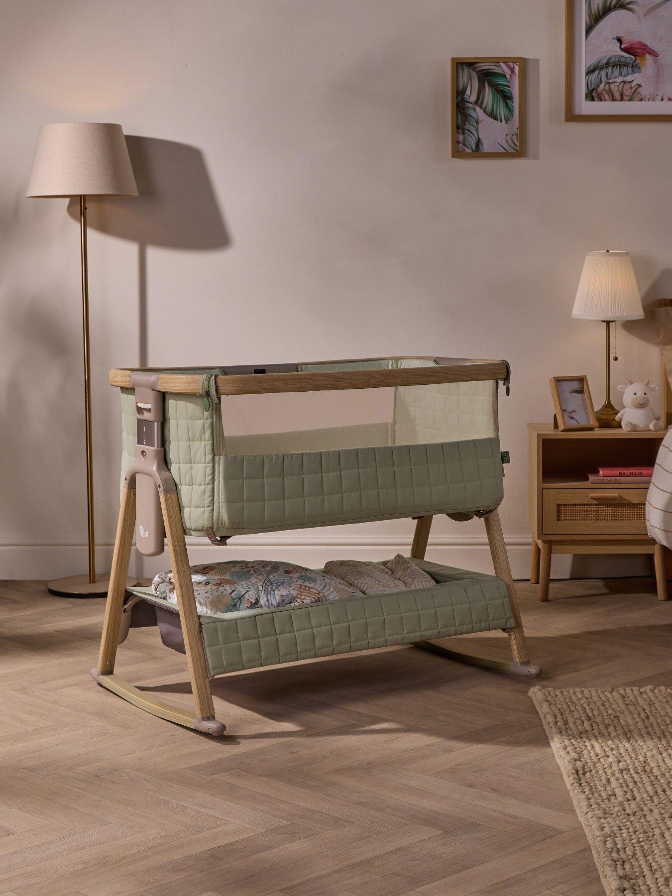 Tutti Bambini Cozee Sense Bedside Crib - Drifted Oak/Eucalyptus
