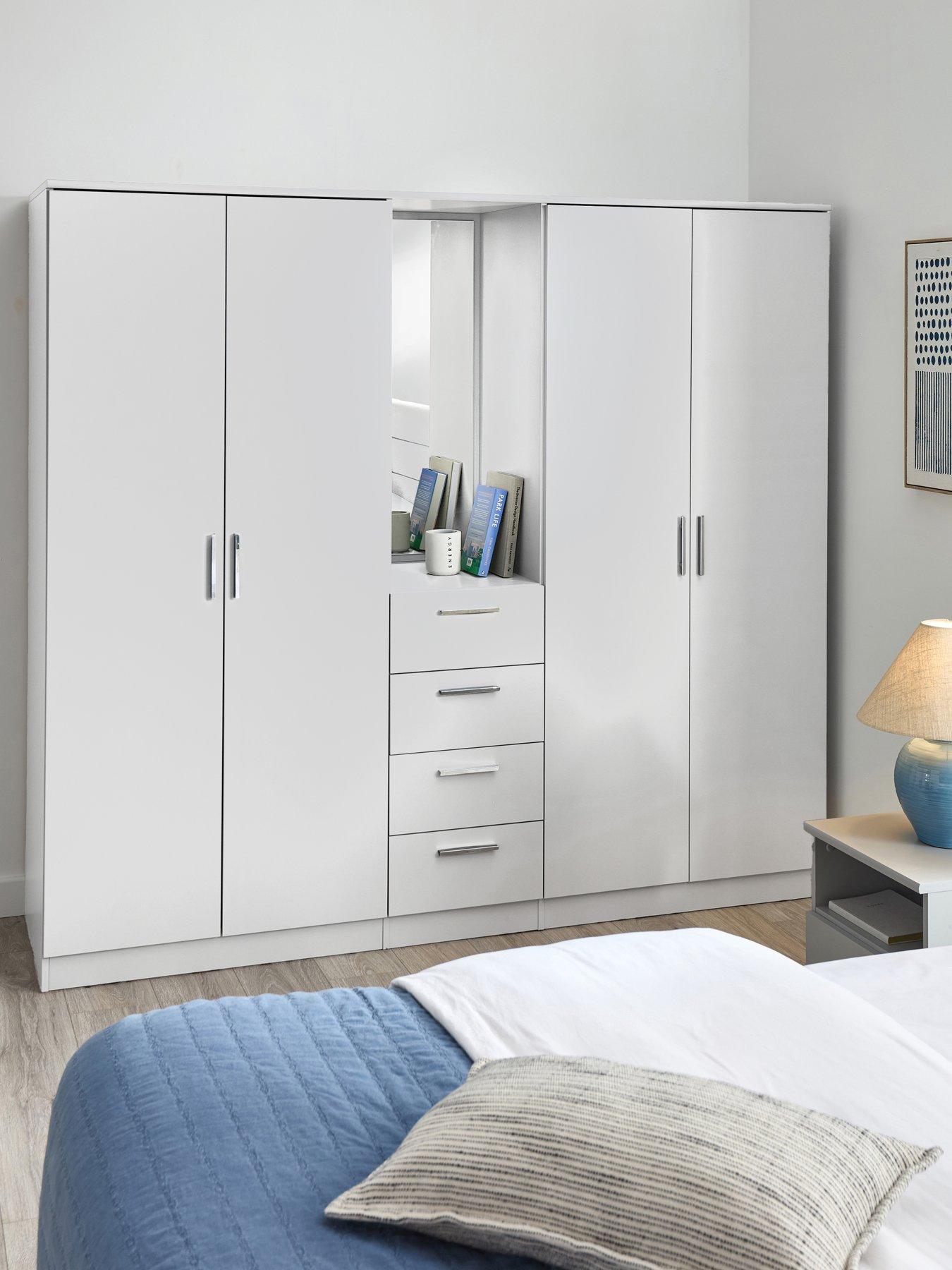 The Very Collection Panama 4 Door, 4 Drawer Combi Fitment with Mirror - White