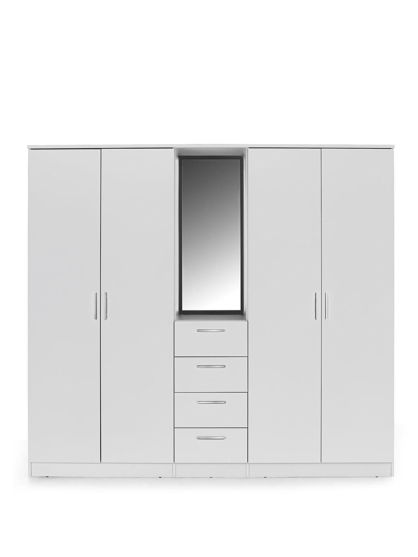 Image 2 of 7 of The Very Collection Panama 4 Door, 4 Drawer Combi Fitment with Mirror - White - FSC&reg; Certified