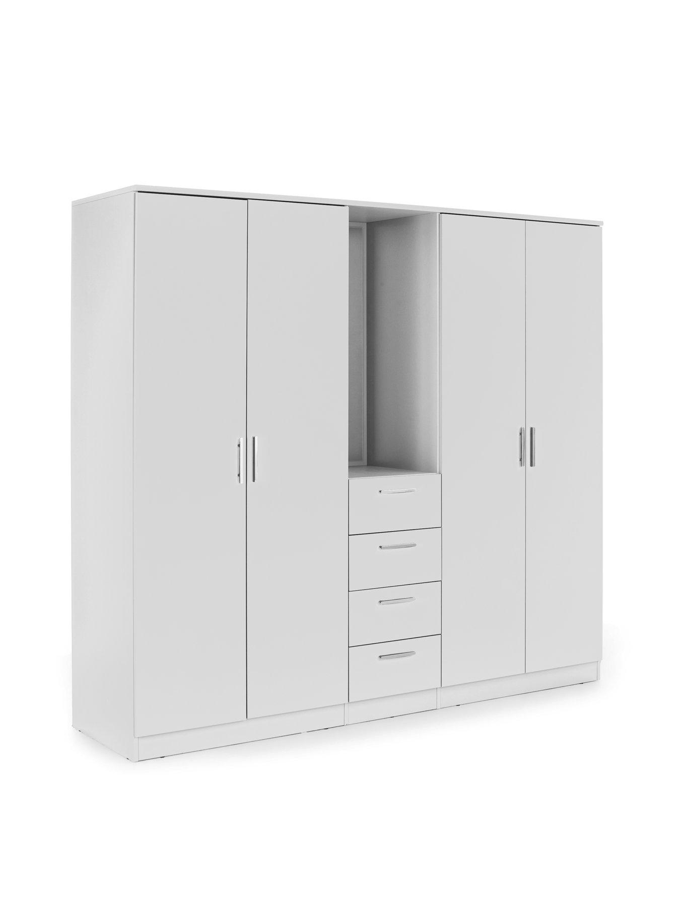 Image 3 of 7 of The Very Collection Panama 4 Door, 4 Drawer Combi Fitment with Mirror - White - FSC&reg; Certified