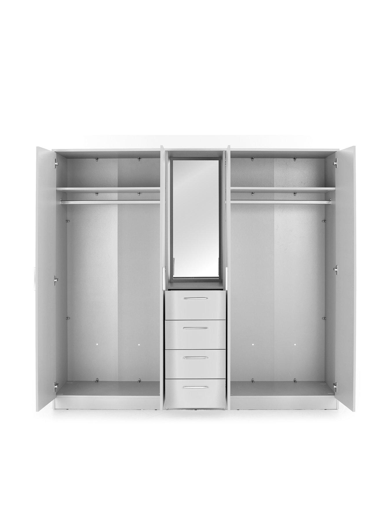 Image 4 of 7 of The Very Collection Panama 4 Door, 4 Drawer Combi Fitment with Mirror - White - FSC&reg; Certified