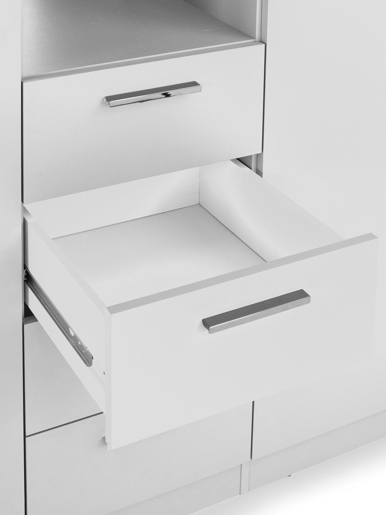 Image 6 of 7 of The Very Collection Panama 4 Door, 4 Drawer Combi Fitment with Mirror - White - FSC&reg; Certified