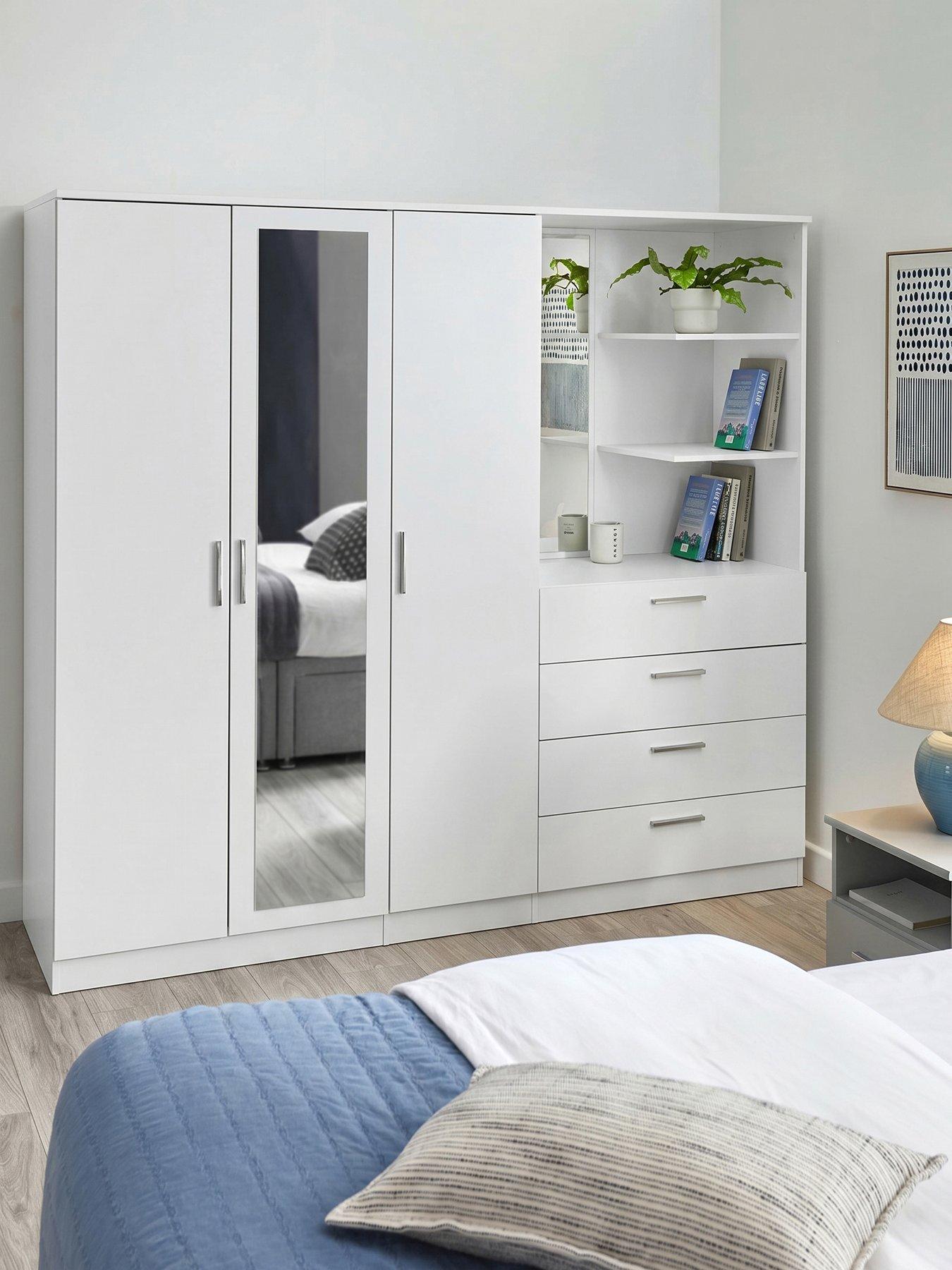 Image 1 of 7 of The Very Collection Panama 3 Door 4 Drawer Combi Wardrobe - White - FSC&reg; Certified